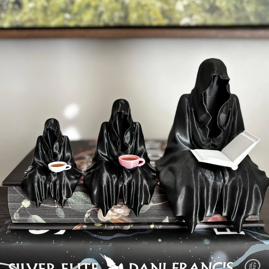 ACOTAR Suriel Holding Book or Teacup / Bookshelf Grim Reaper / Ghost / Death Figurine