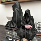 ACOTAR Suriel Holding Book or Teacup / Bookshelf Grim Reaper / Ghost / Death Figurine