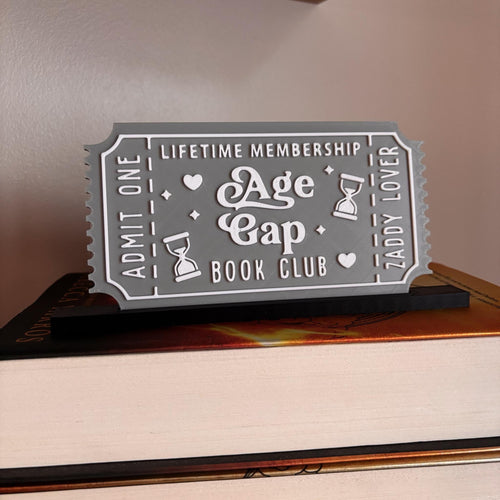 Age Gap Book Club Ticket Display | You Choose Colors! | Bookmark or Bookish Gift | 3D Printed Library Decor __etsy:8095990235
