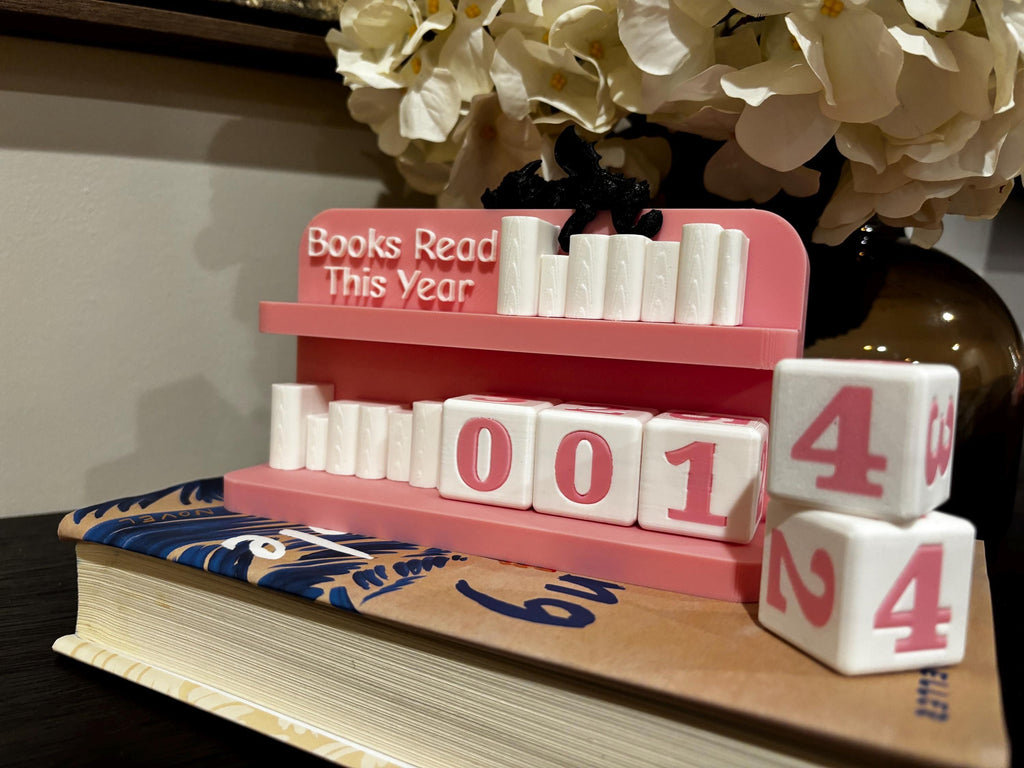 Arched Books Read 0-999 Counter: Bookworm Decor with Dice - Track Reading Progress with this Decorative Piece for Book Lovers