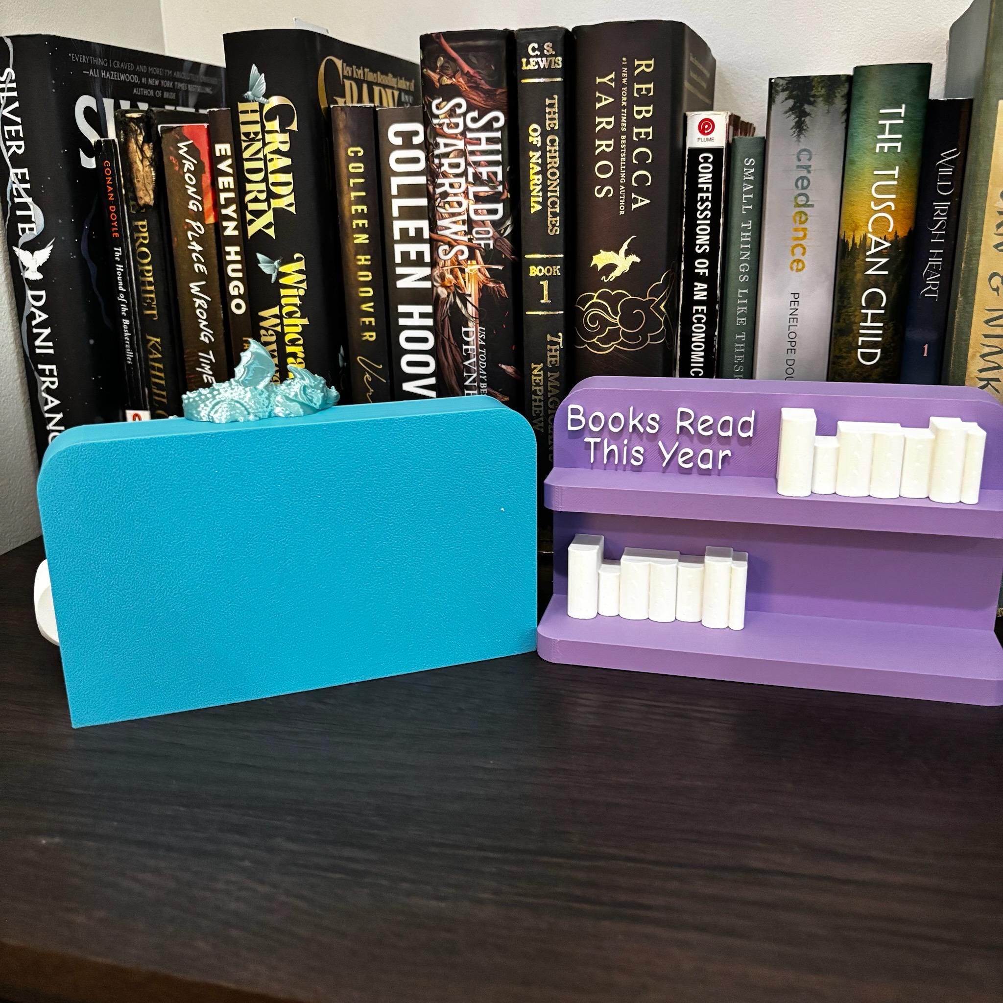 Arched Books Read 0-999 Counter: Bookworm Decor with Dice - Track Reading Progress with this Decorative Piece for Book Lovers