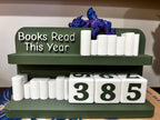 Arched Books Read 0-999 Counter: Bookworm Decor with Dice - Track Reading Progress with this Decorative Piece for Book Lovers