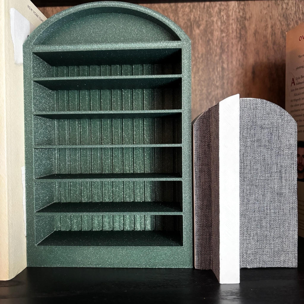Bookshelf Bookends & Alignment Tool: Aligner and Pusher with Dust Remover, Customizable Colors, Book Swag, Library, Bookish Gift, Reading