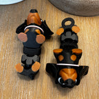Custom Flexi Wiener / Dachshund Dog Figurine: Personalized Color Combinations Available