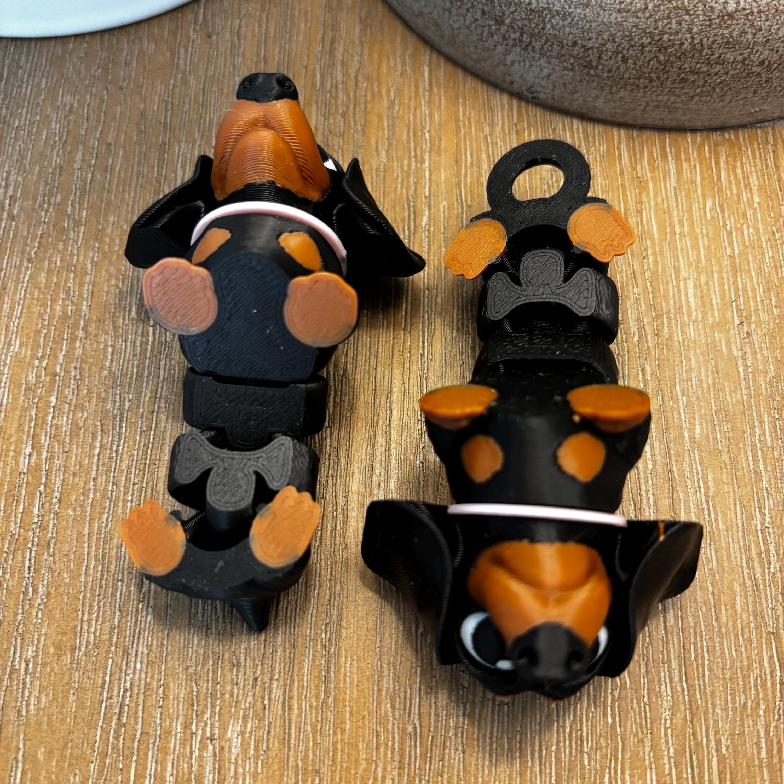 Custom Flexi Wiener / Dachshund Dog Figurine: Personalized Color Combinations Available