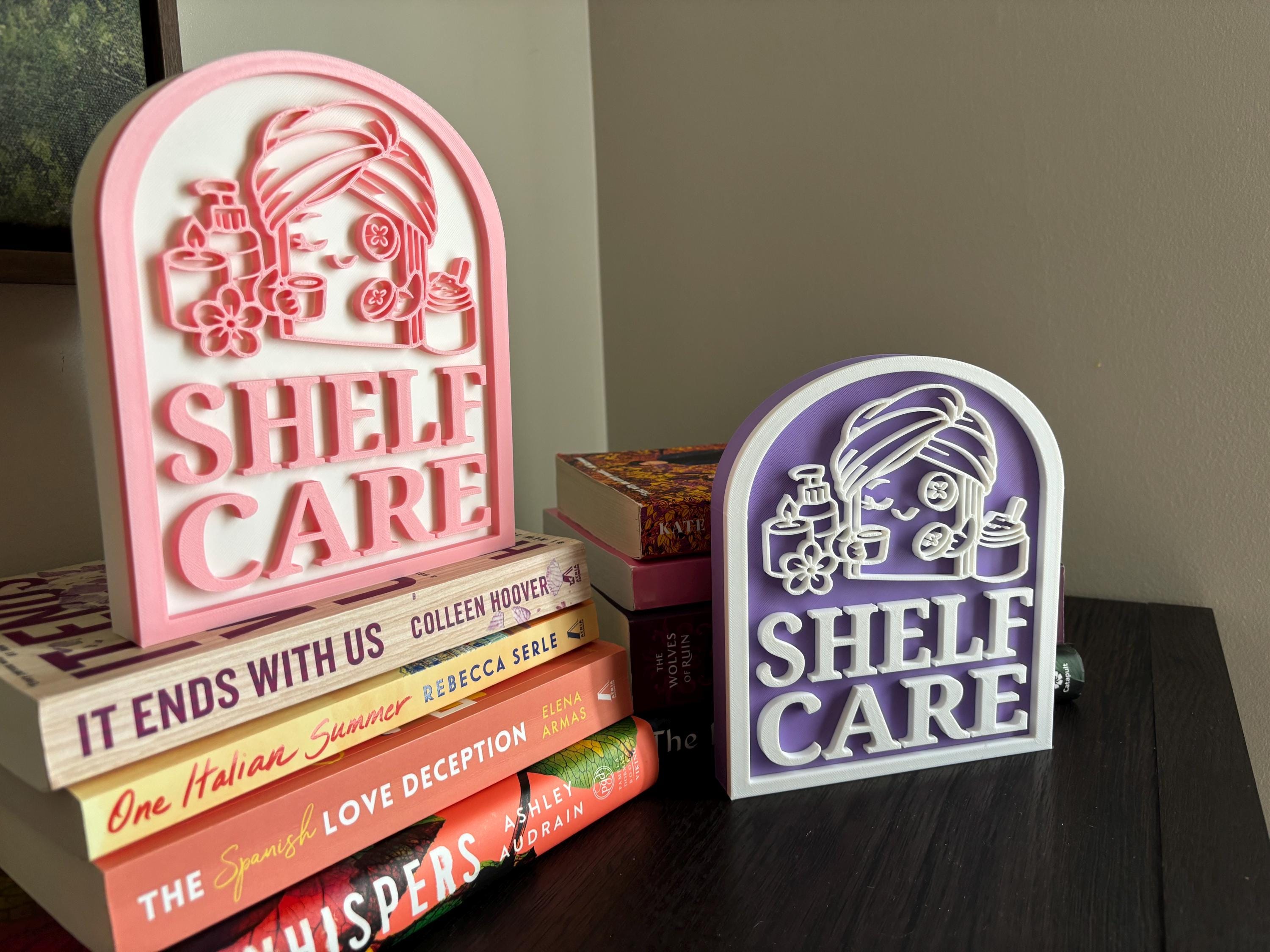 Customized Shelf Care Library Sign, Custom Bookshelf Sign for Book Nook, Bookish Decor, Book Lover Gift, Readers Gift