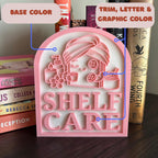 Customized Shelf Care Library Sign, Custom Bookshelf Sign for Book Nook, Bookish Decor, Book Lover Gift, Readers Gift