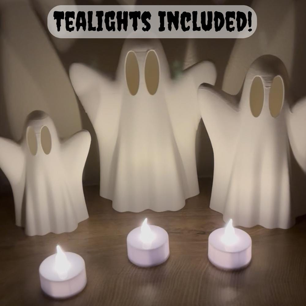 3D Printed Tealight Ghost Family: Spooky Halloween Decor