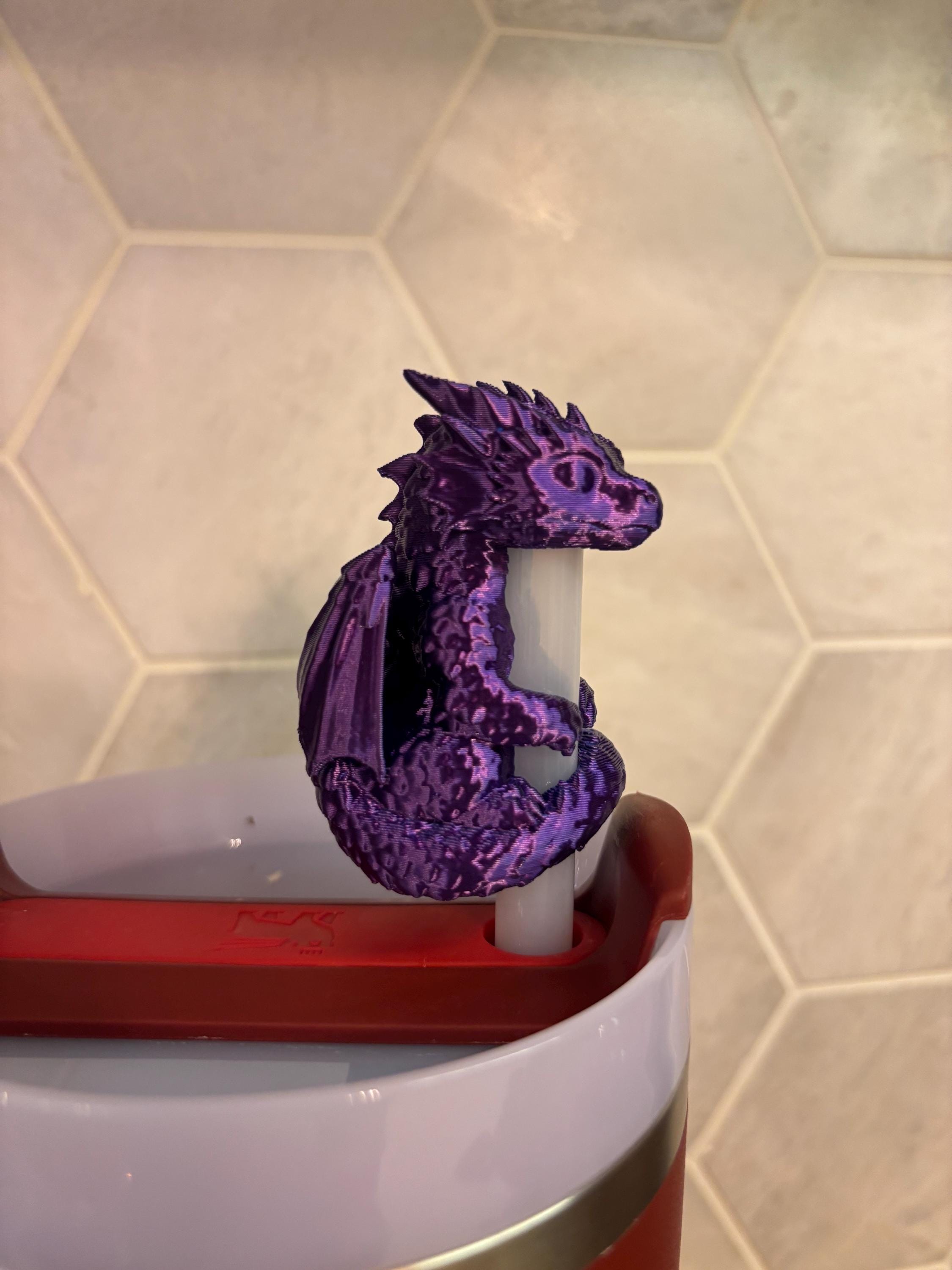 Dragon Stanley Straw Topper, 40oz Stanley Cup Accessory, Cute Dragon Straw Cover, Fantasy Tumbler Decoration, Gift for Dragon Lover