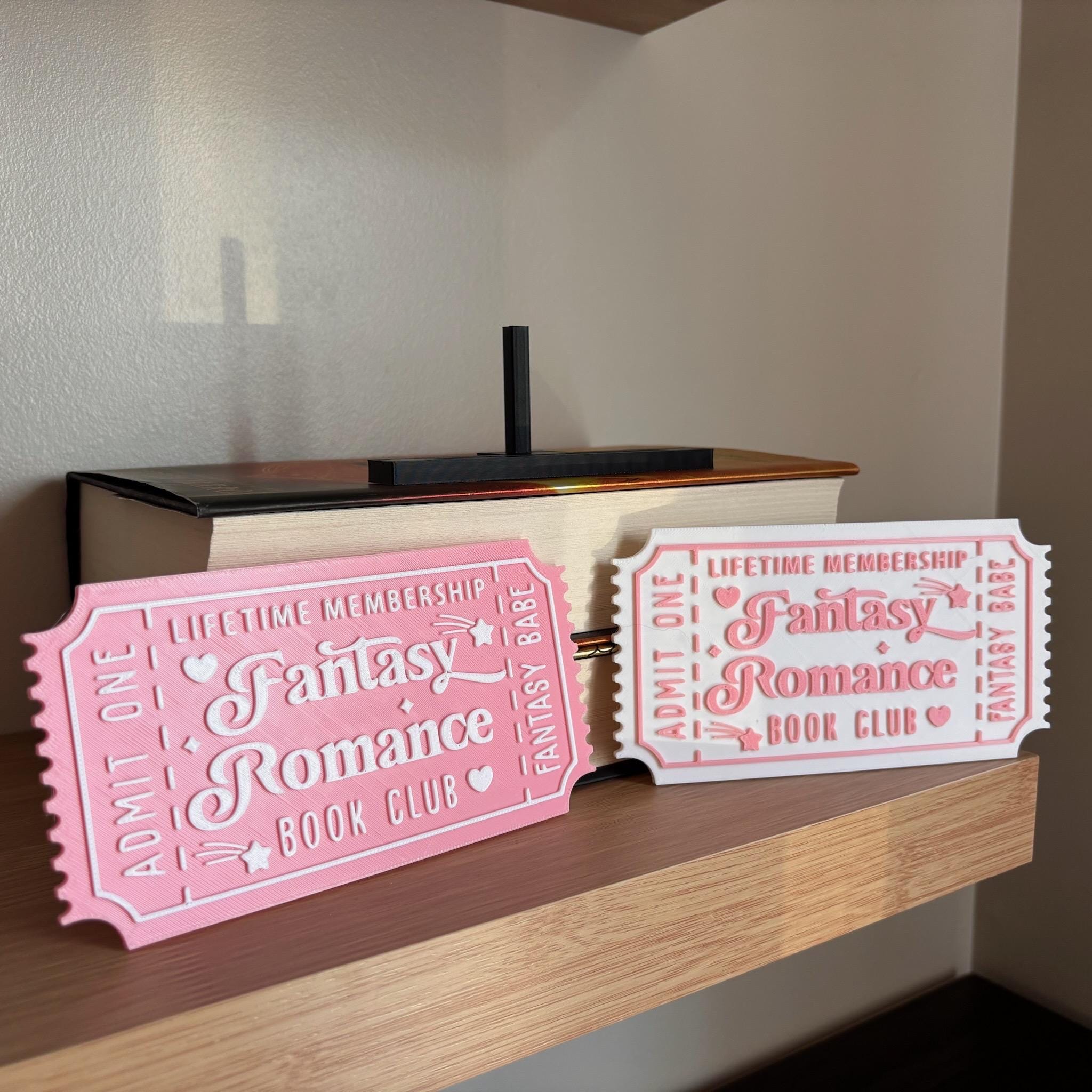Fangs and Fiction Book Club Ticket Display | You Choose Colors! | Bookmark or Bookish Gift | 3D Printed Library Decor __etsy:8047807960