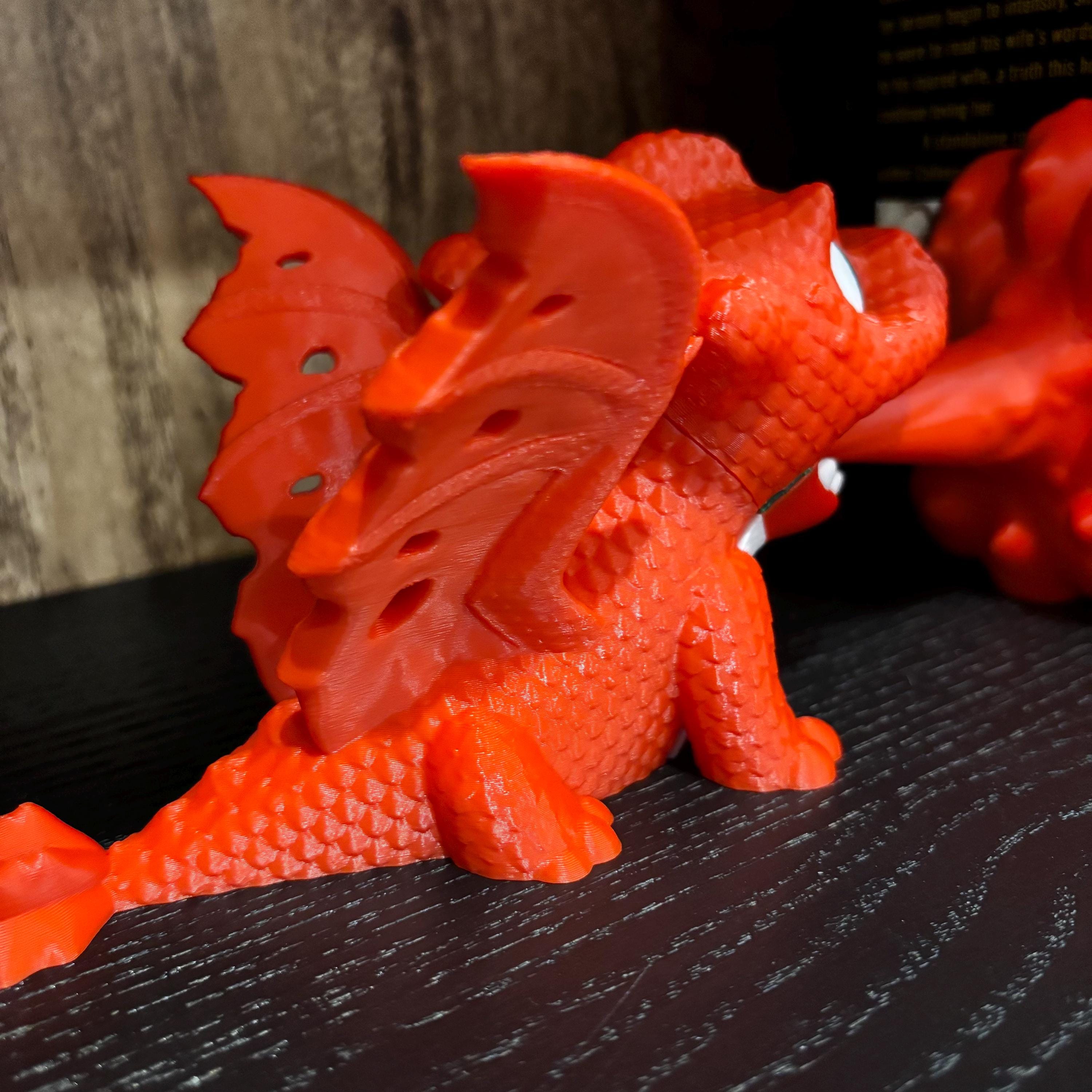 Fire Dragon Bookend: 3D Printed Fantasy Fourth Wing Empyrean Series Bookish Decor