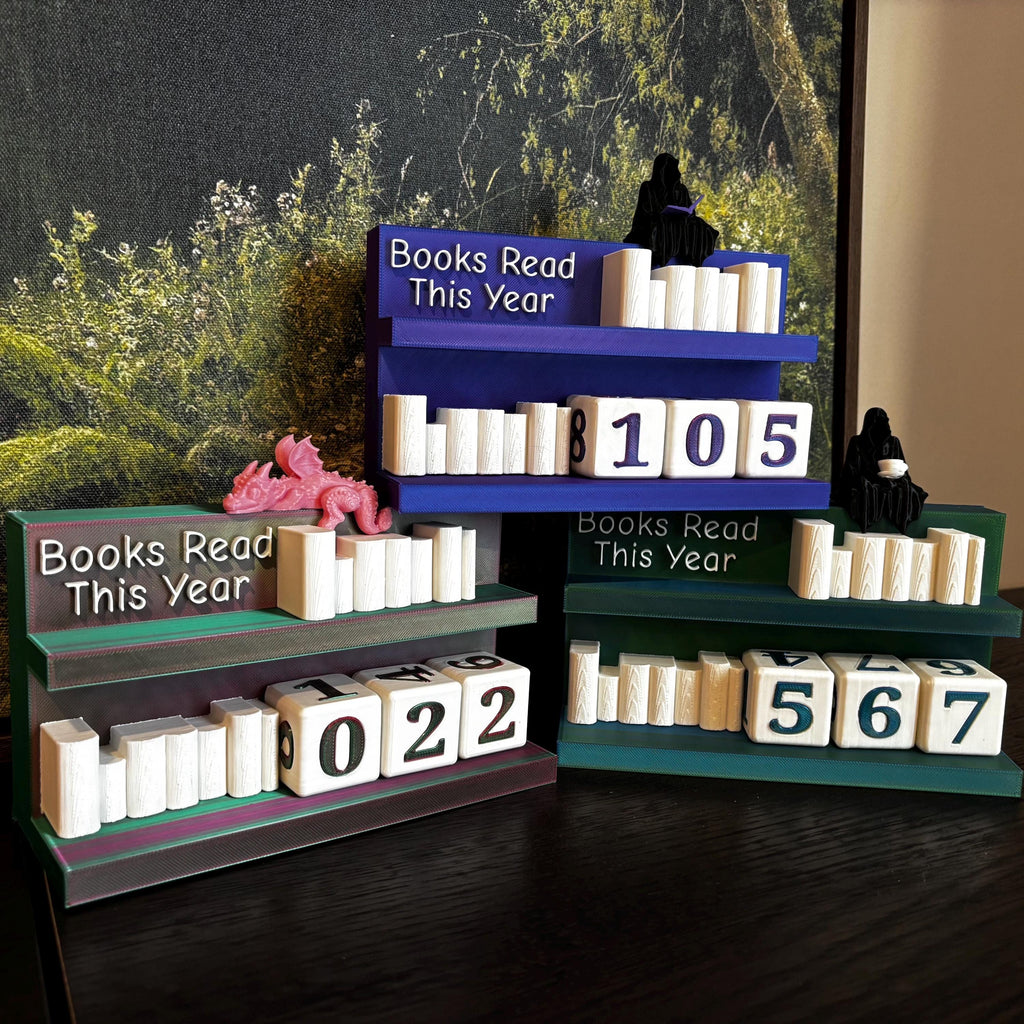 Large Books Read Counter 0-999: Bookworm Decor with Dice - Track Reading Progress with this Decorative Piece for Book Lovers