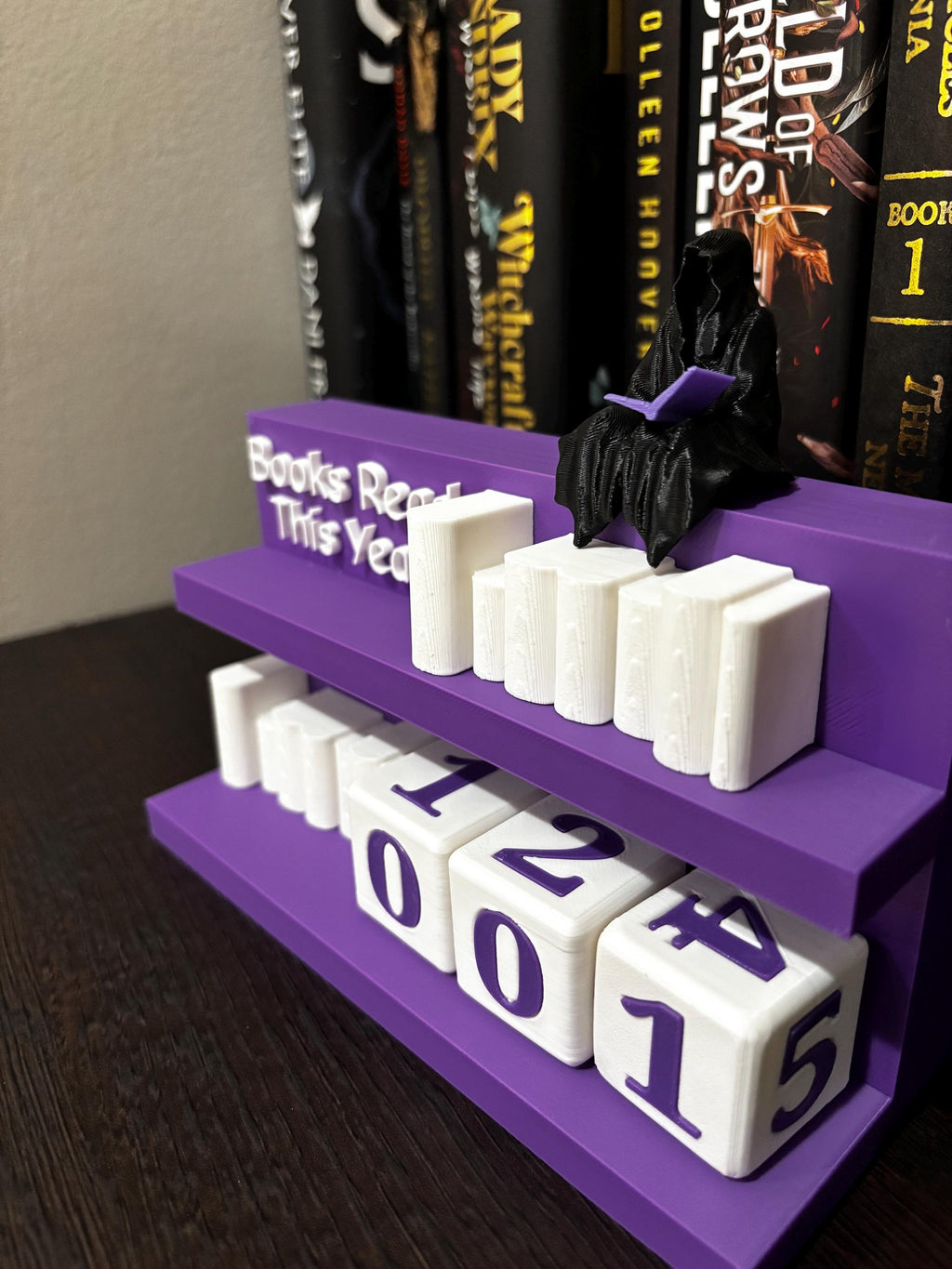 Large Books Read Counter 0-999: Bookworm Decor with Dice - Track Reading Progress with this Decorative Piece for Book Lovers