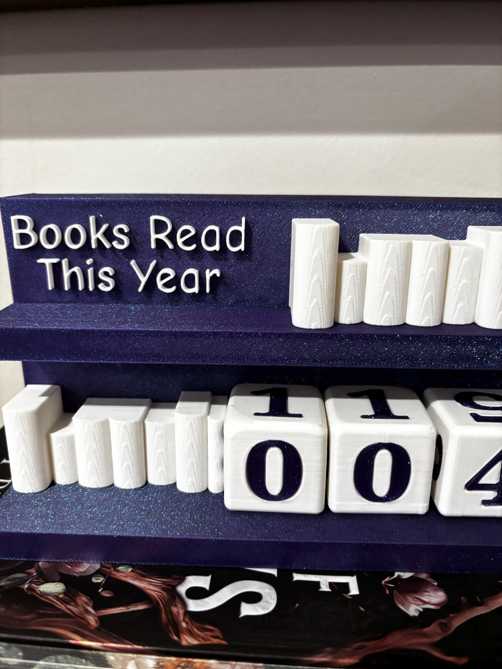 Large Books Read Counter 0-999: Bookworm Decor with Dice - Track Reading Progress with this Decorative Piece for Book Lovers