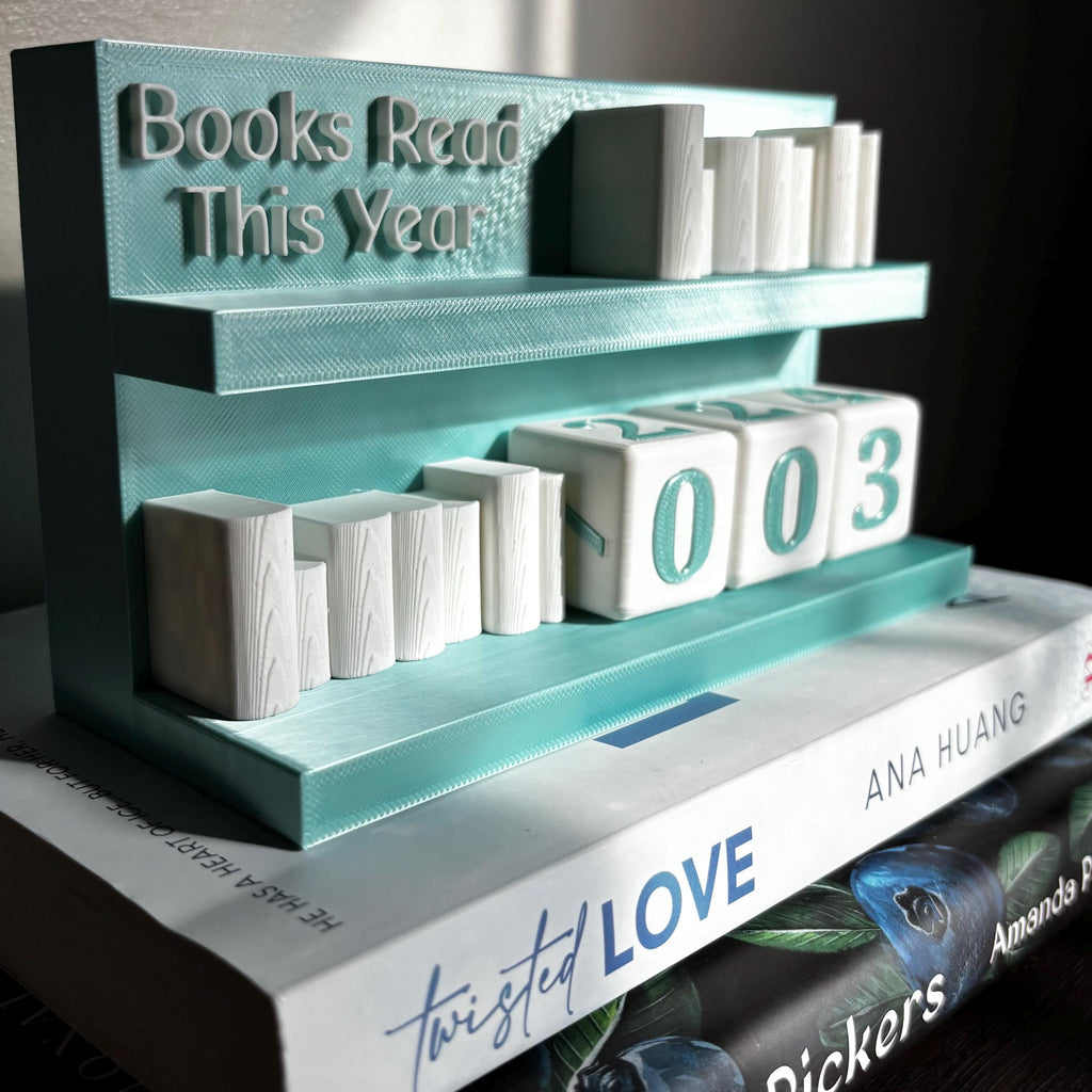 Large Books Read Counter 0-999: Bookworm Decor with Dice - Track Reading Progress with this Decorative Piece for Book Lovers