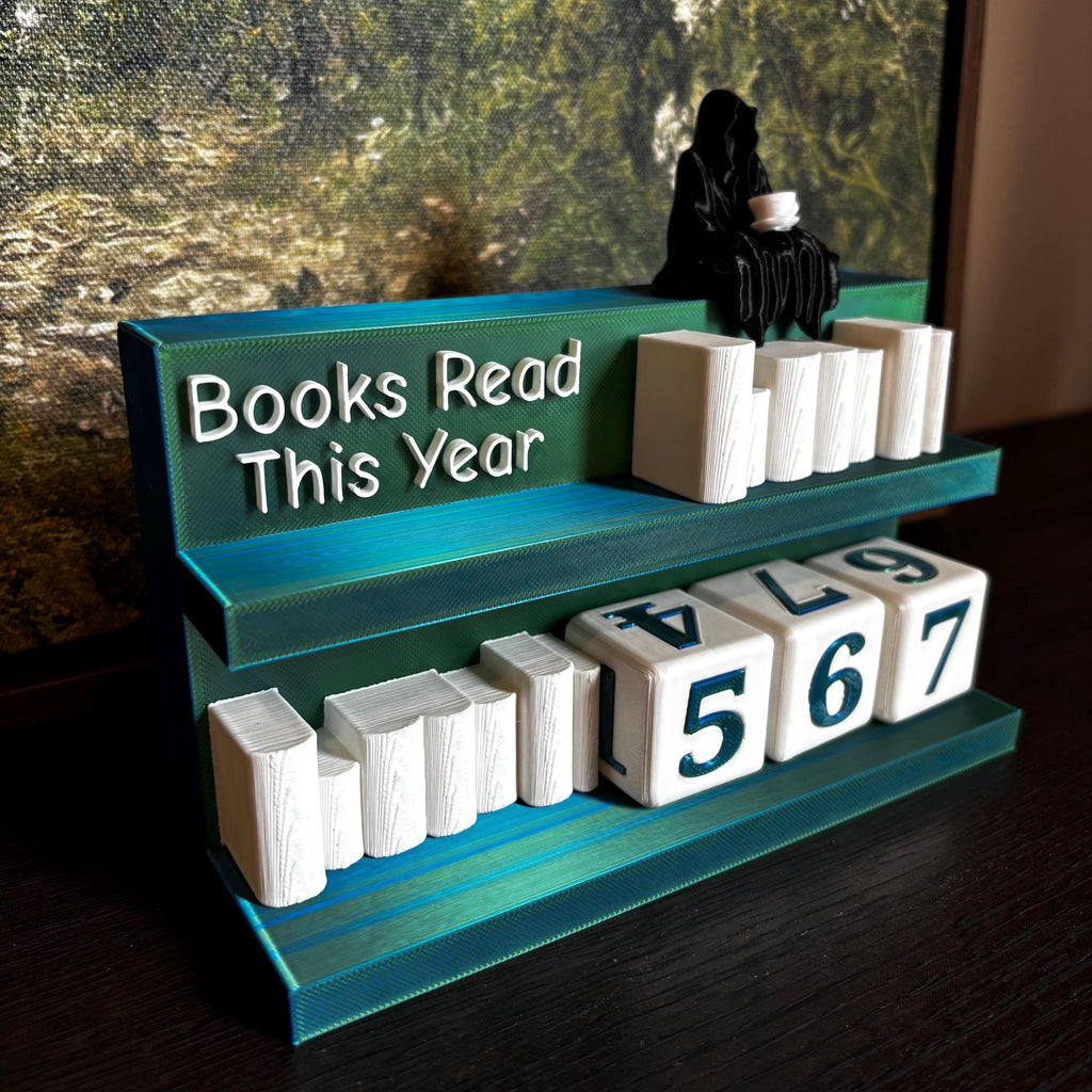Large Books Read Counter 0-999: Bookworm Decor with Dice - Track Reading Progress with this Decorative Piece for Book Lovers