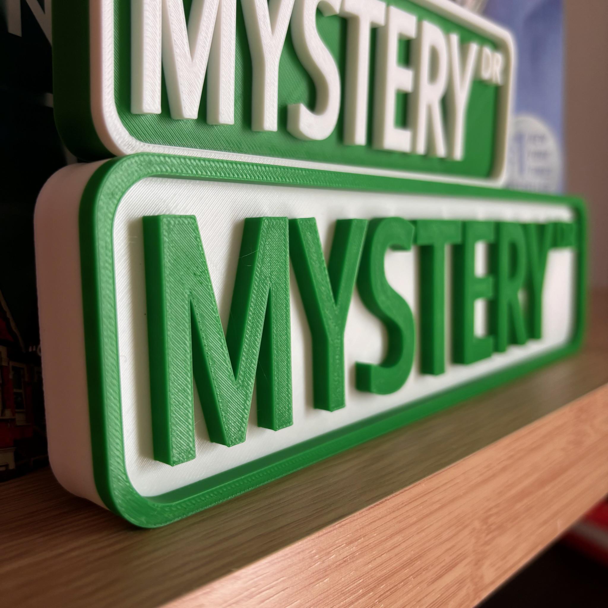 Mystery Dr Street Sign: You Choose Colors & Sizes | 3D Printed Library Decor __etsy:8139259925