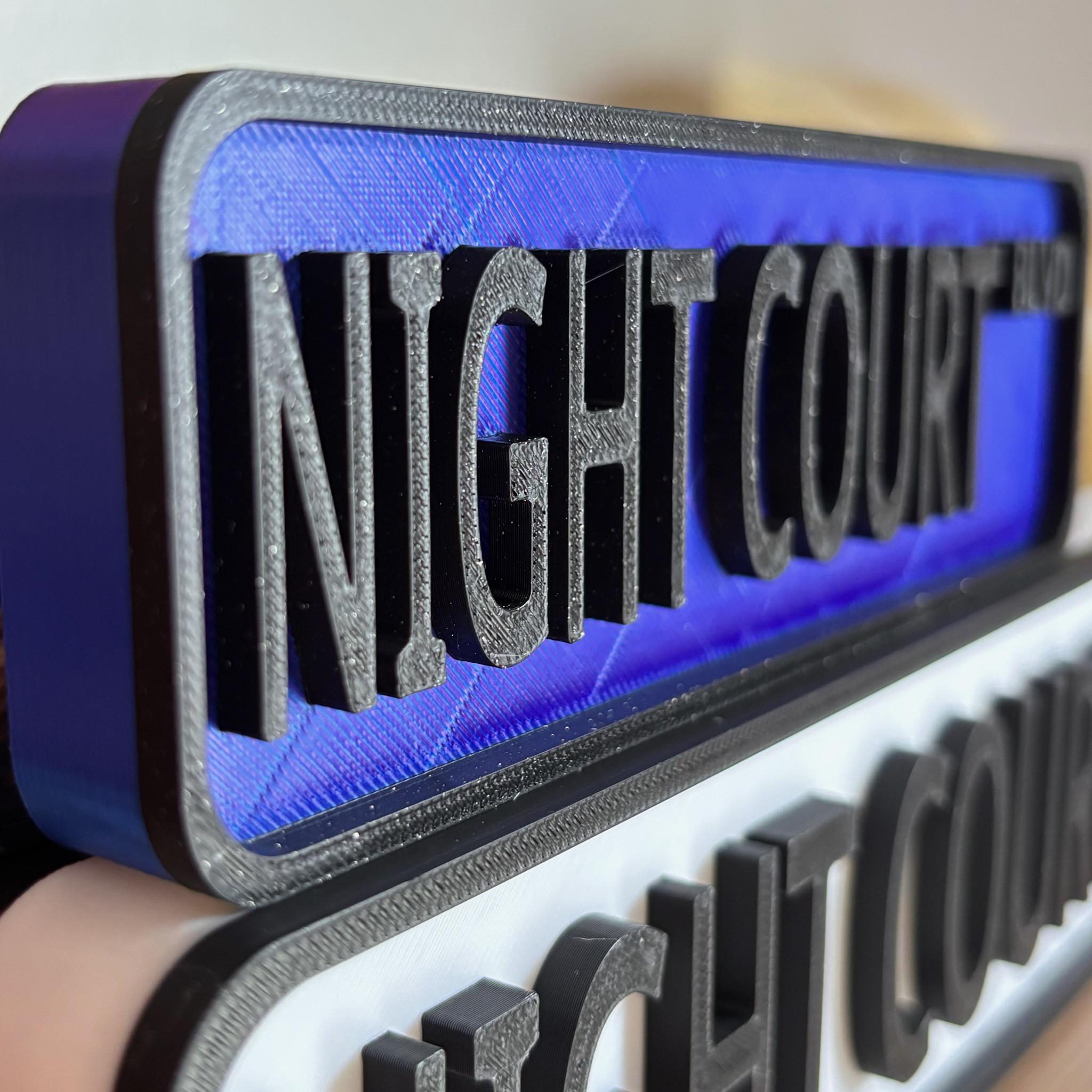 Night Court Blvd Street Sign: You Choose Colors & Sizes | 3D Printed Library Decor __etsy:8139252721