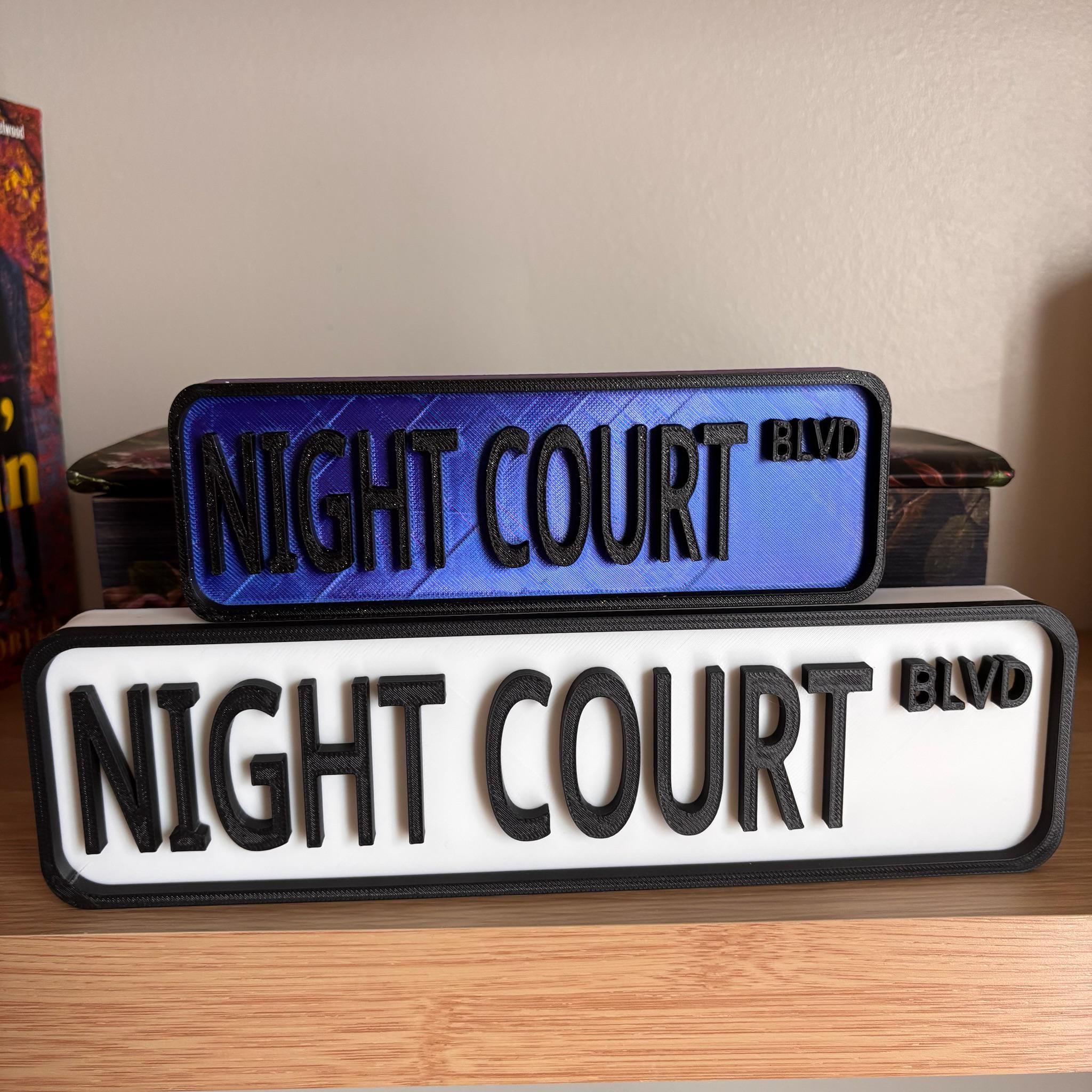 Night Court Blvd Street Sign: You Choose Colors & Sizes | 3D Printed Library Decor __etsy:8139252715
