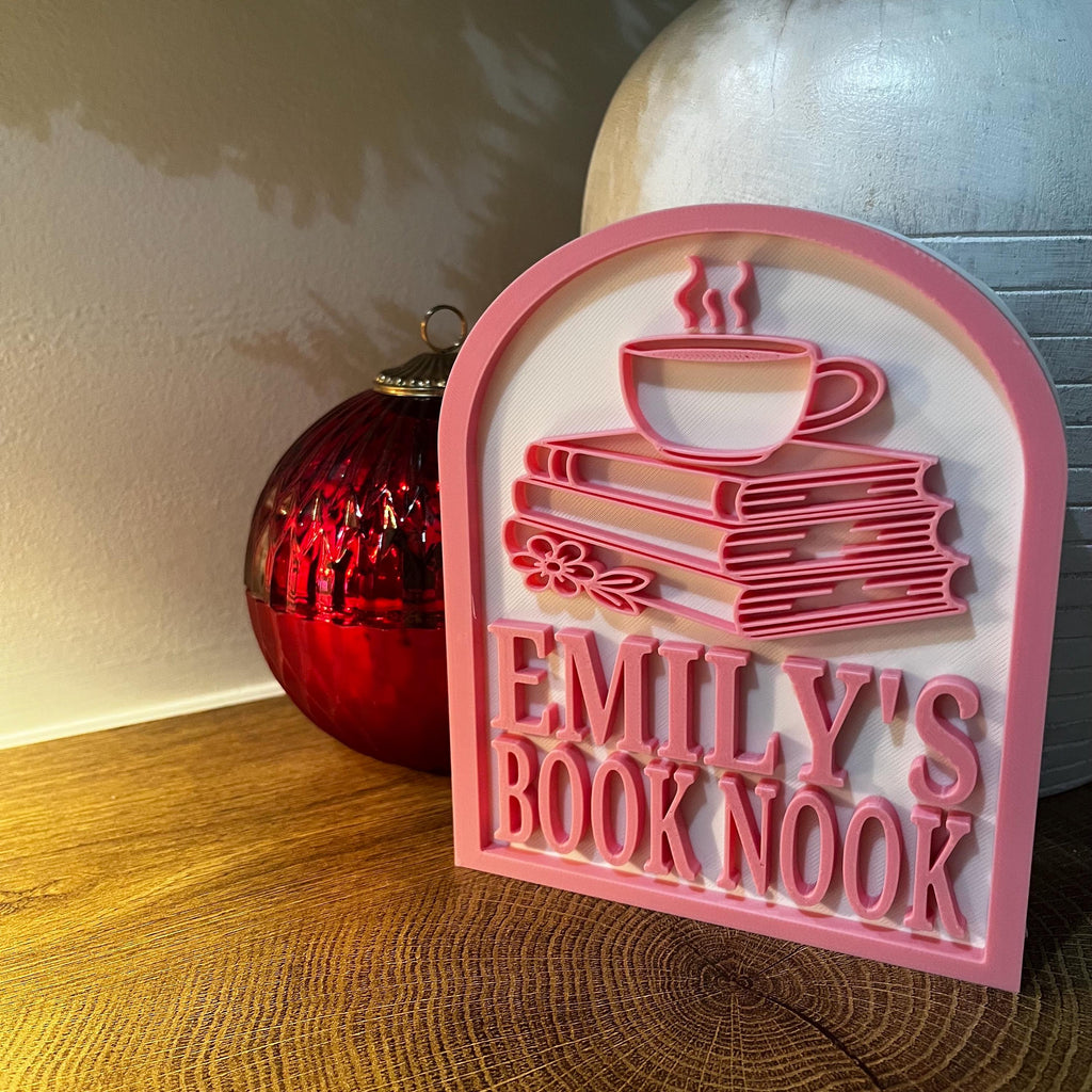 Personalized Book Nook Sign, Custom Bookshelf Sign for Library, Bookish Decor, Book Lover Gift, Readers Gift