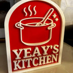 Personalized Kitchen Sign, Custom Sign for Shelf, Countertop Decor, Gift for Family Chef, Cooks Gift
