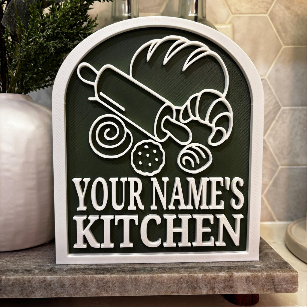 Personalized Kitchen Sign, Custom Sign for Shelf, Countertop Decor, Gift for Family Chef, Cooks Gift
