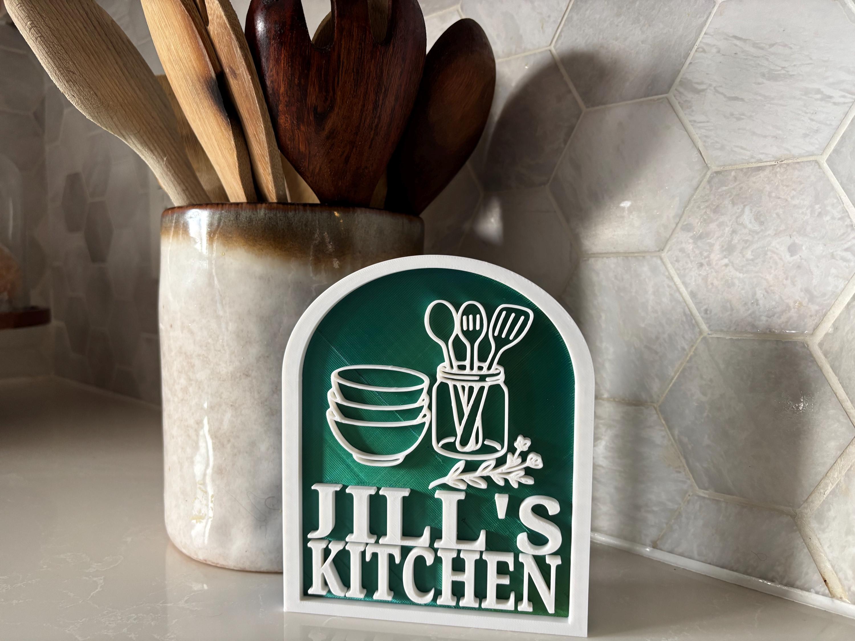 Personalized Kitchen Sign, Custom Sign for Shelf, Countertop Decor, Gift for Family Chef, Cooks Gift