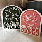 Personalized Kitchen Sign, Custom Sign for Shelf, Countertop Decor, Gift for Family Chef, Cooks Gift