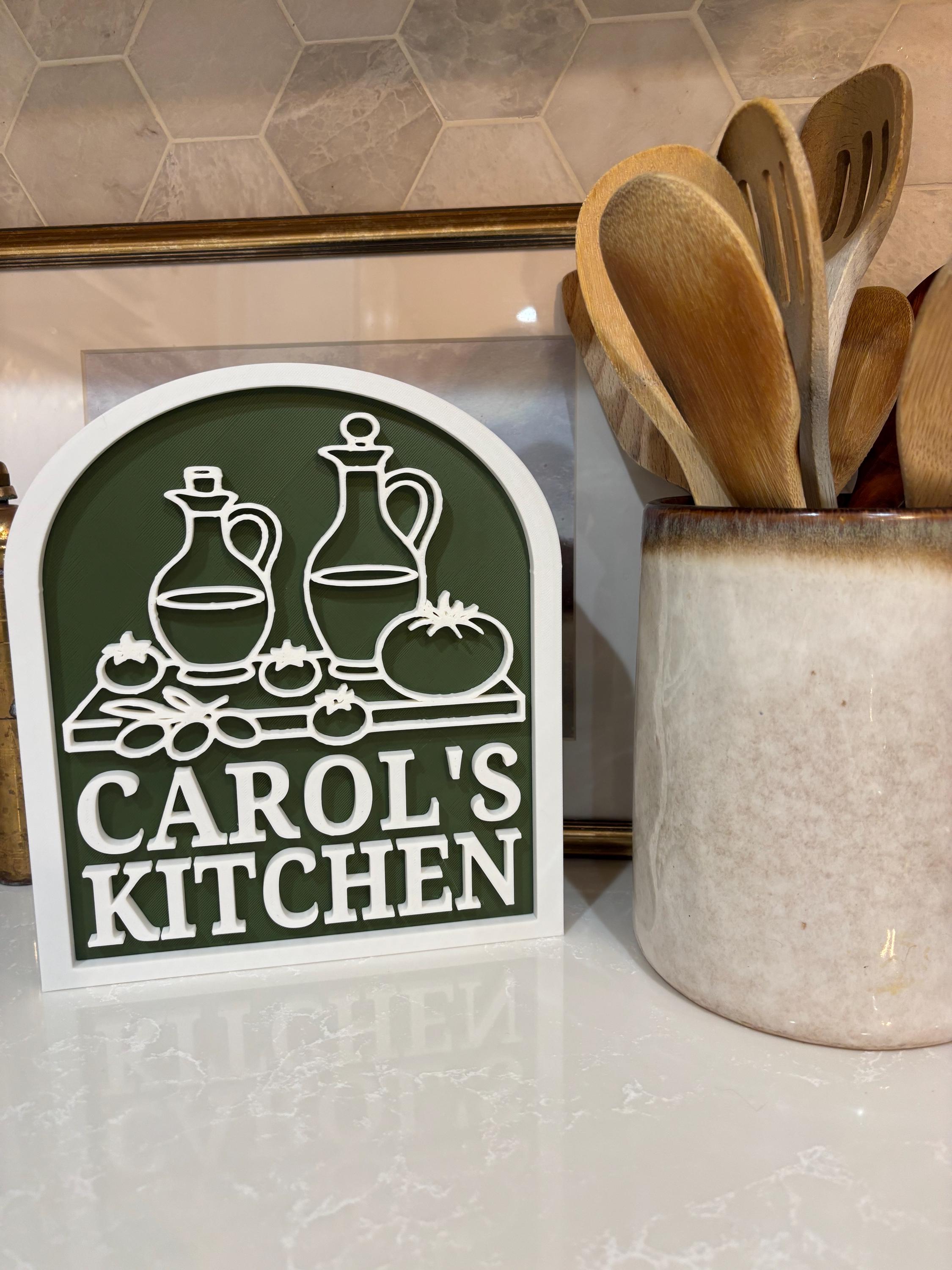 Personalized Kitchen Sign, Custom Sign for Shelf, Countertop Decor, Gift for Family Chef, Cooks Gift