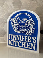 Personalized Kitchen Sign, Custom Sign for Shelf, Countertop Decor, Gift for Family Chef, Cooks Gift