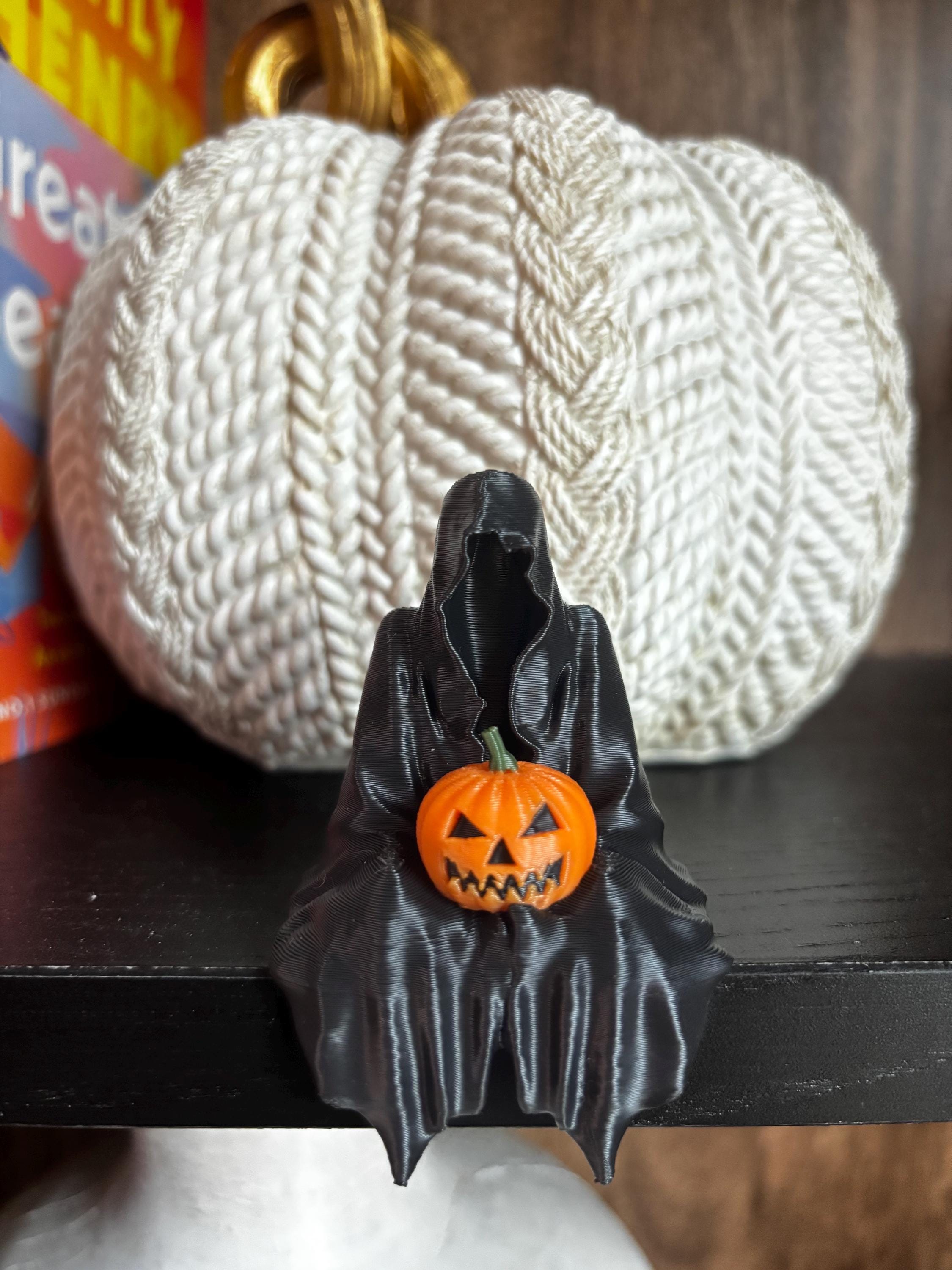 Pumpkin Suriel | Grim Reaper / Ghost / Death Figurine : 3D Printed Halloween Bookshelf Decor, Bookish Reads
