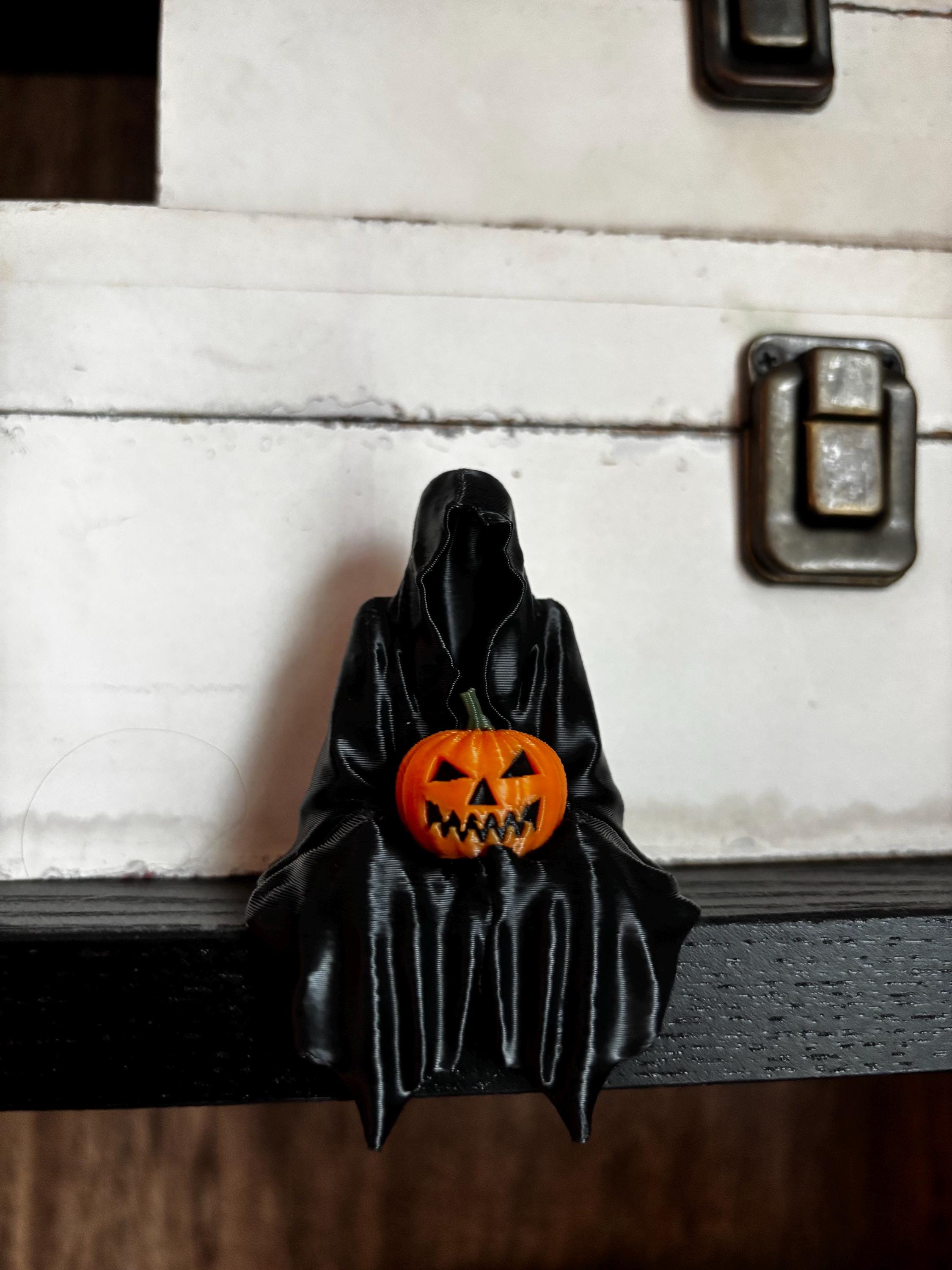 Pumpkin Suriel | Grim Reaper / Ghost / Death Figurine : 3D Printed Halloween Bookshelf Decor, Bookish Reads