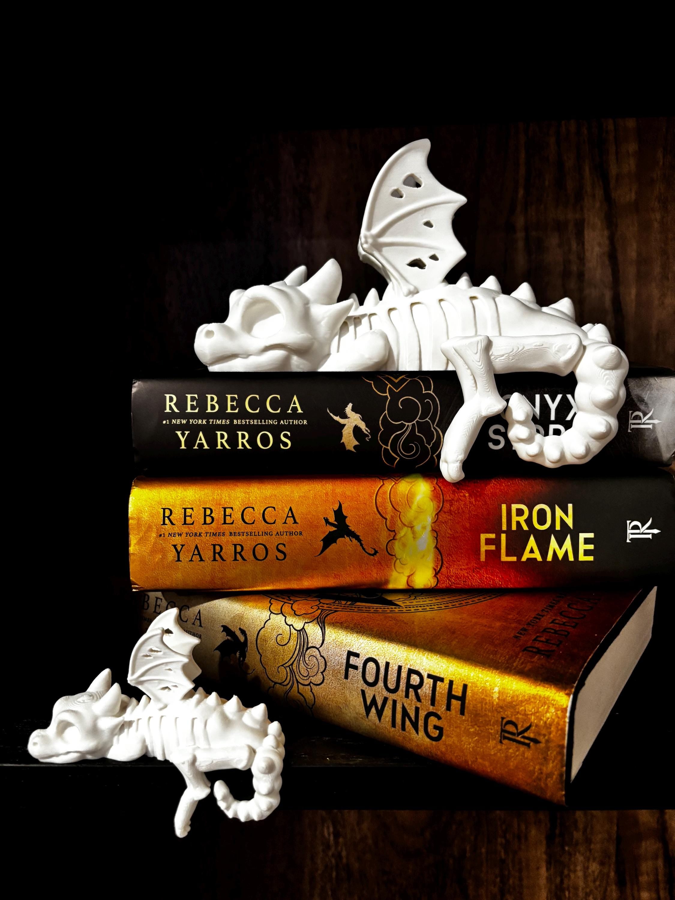 Skeleton Bookshelf Dragon: Limited Edition for Halloween, Fourth Wing Empyrean Series, Bookish Decor for Bookies, Booktok, Dead, Death