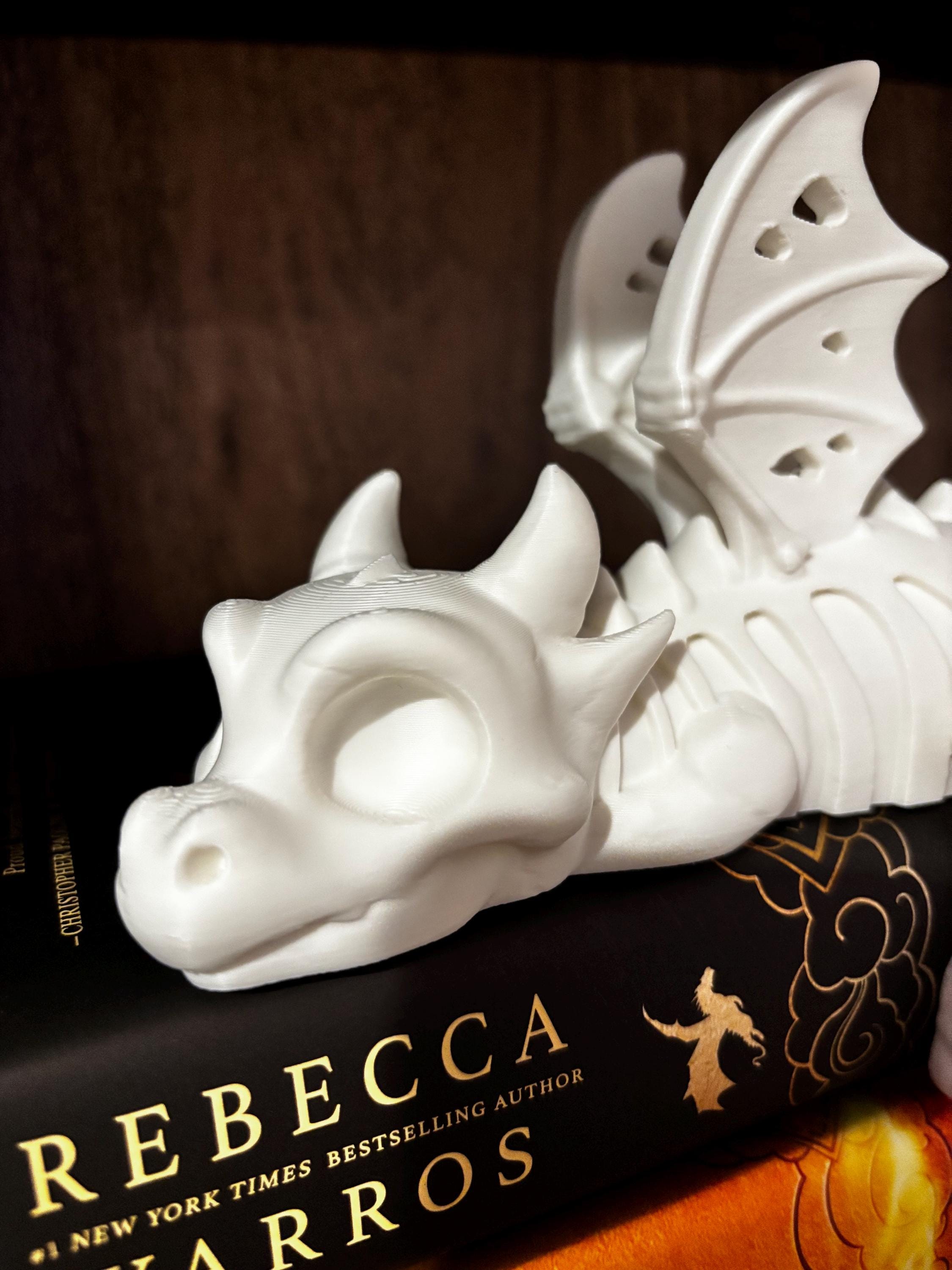 Skeleton Bookshelf Dragon: Limited Edition for Halloween, Fourth Wing Empyrean Series, Bookish Decor for Bookies, Booktok, Dead, Death