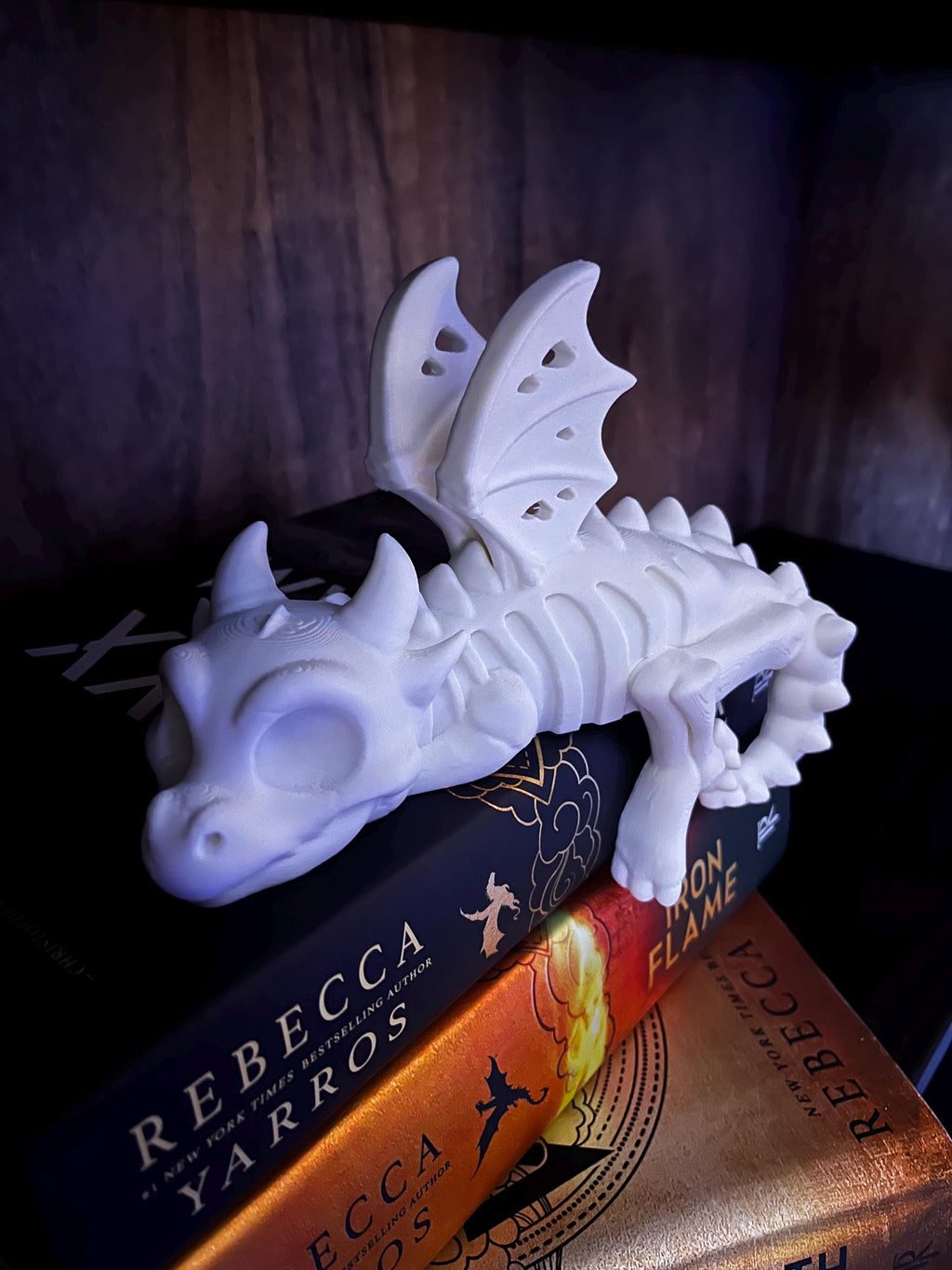 Skeleton Bookshelf Dragon: Limited Edition for Halloween, Fourth Wing Empyrean Series, Bookish Decor for Bookies, Booktok, Dead, Death