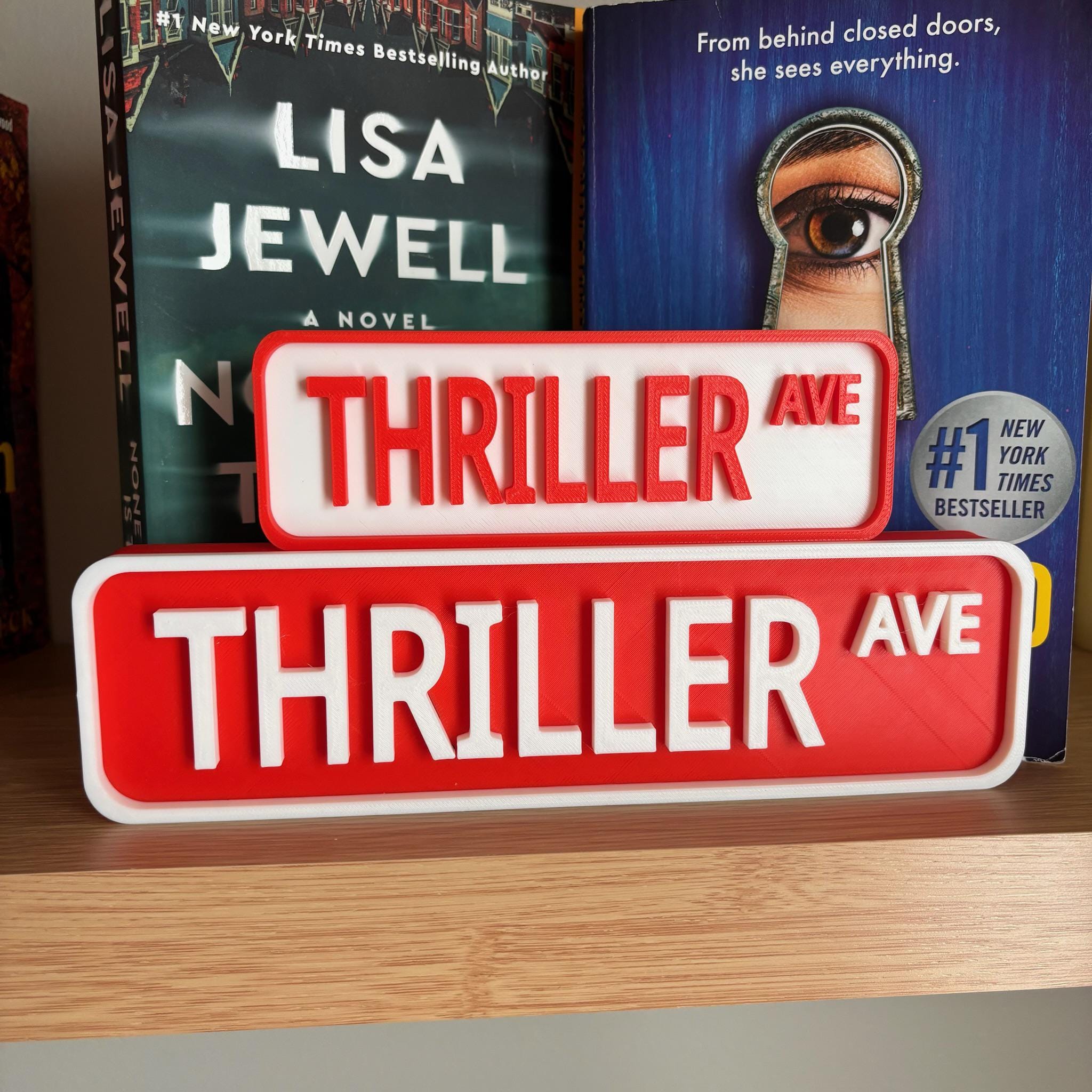 Thriller Ave Street Sign: You Choose Colors & Sizes | 3D Printed Library Decor __etsy:8091355276