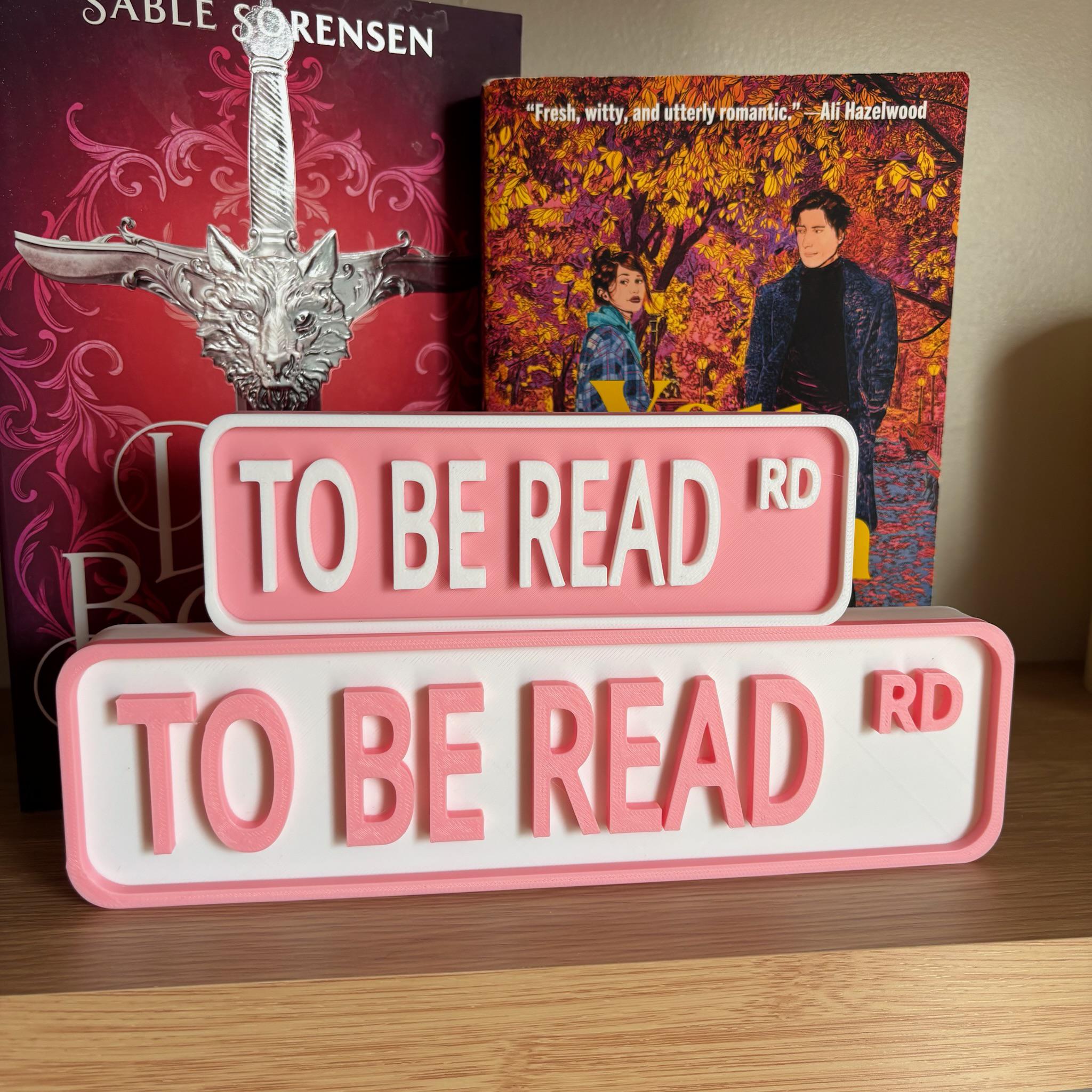 To Be Read Rd TBR Street Sign: You Choose Colors & Sizes | 3D Printed Library Decor __etsy:8091345532