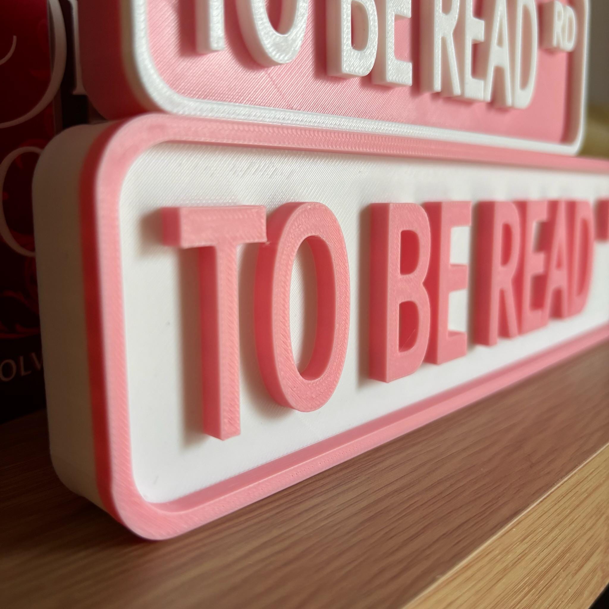 To Be Read Rd TBR Street Sign: You Choose Colors & Sizes | 3D Printed Library Decor __etsy:8091345536
