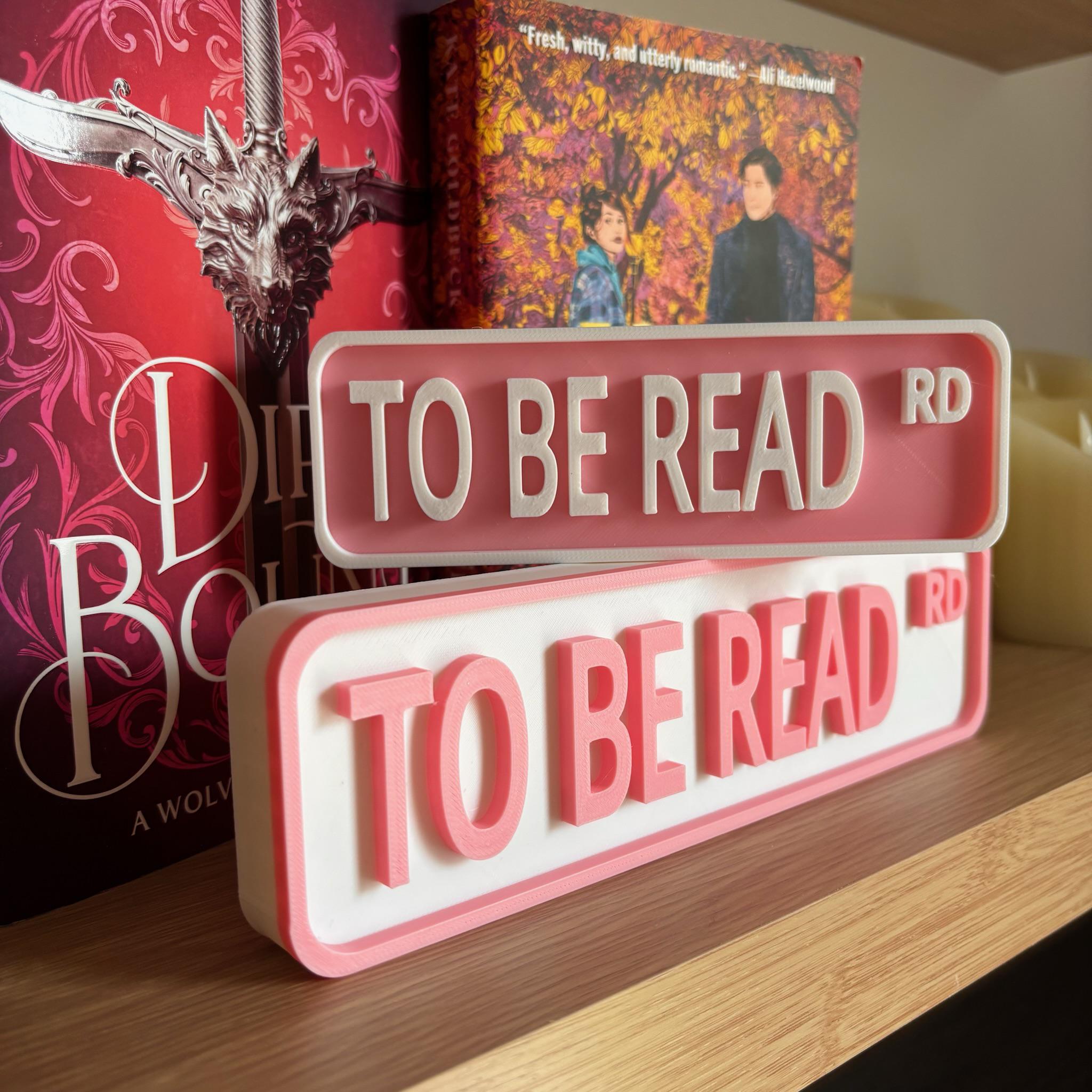 To Be Read Rd TBR Street Sign: You Choose Colors & Sizes | 3D Printed Library Decor __etsy:8139251469