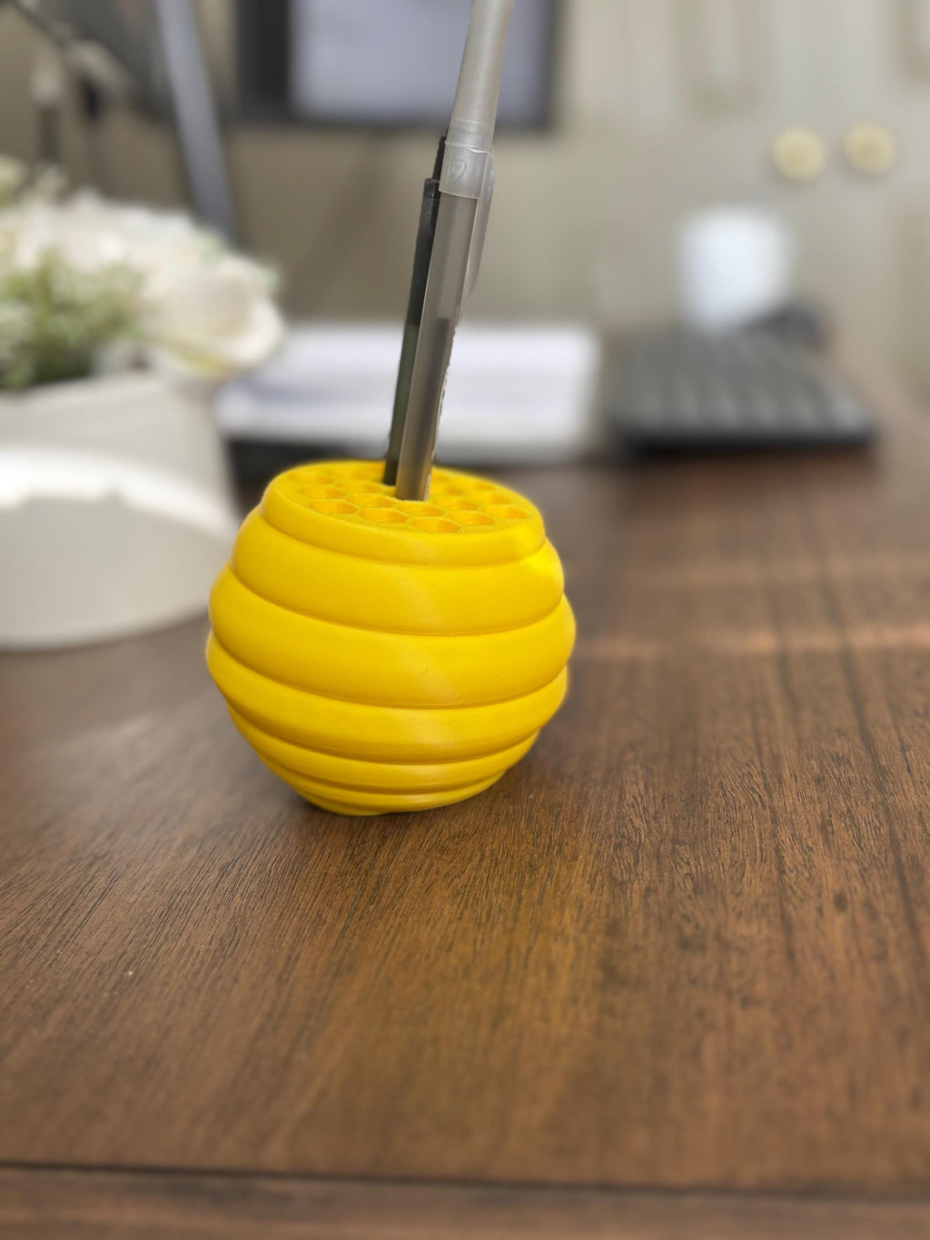 Beehive Organizer | Multi-purpose Cute Hexagon Pen, Brush, Paint / Art Supplies Holder for Desk or Shelf | Custom Colors __etsy:6682007524