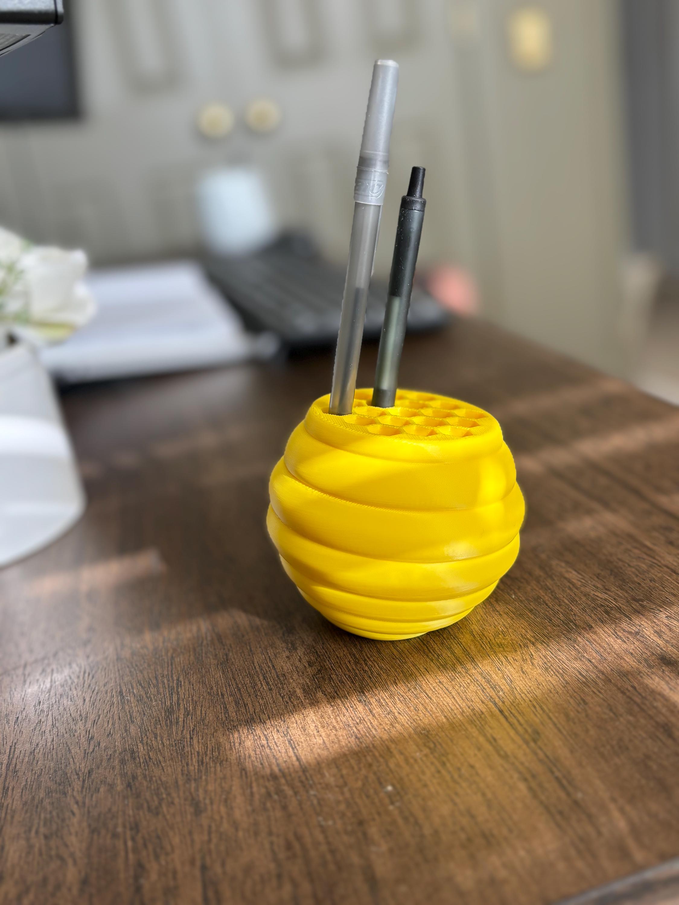 Beehive Organizer | Multi-purpose Cute Hexagon Pen, Brush, Paint / Art Supplies Holder for Desk or Shelf | Custom Colors __etsy:6682007698