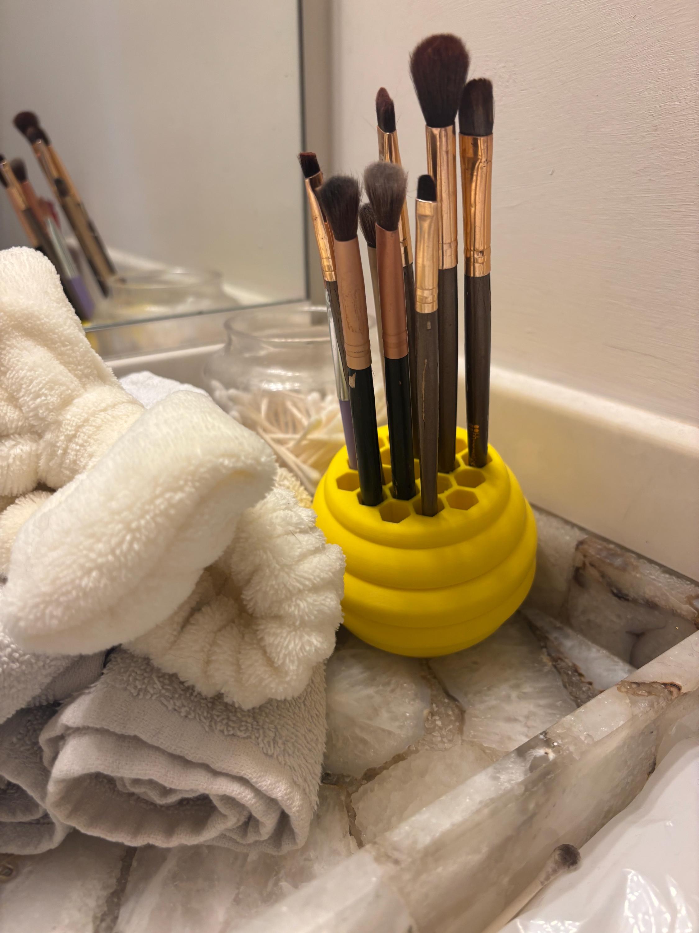 Beehive Organizer | Multi-purpose Cute Hexagon Pen, Brush, Paint / Art Supplies Holder for Desk or Shelf | Custom Colors __etsy:6730036943