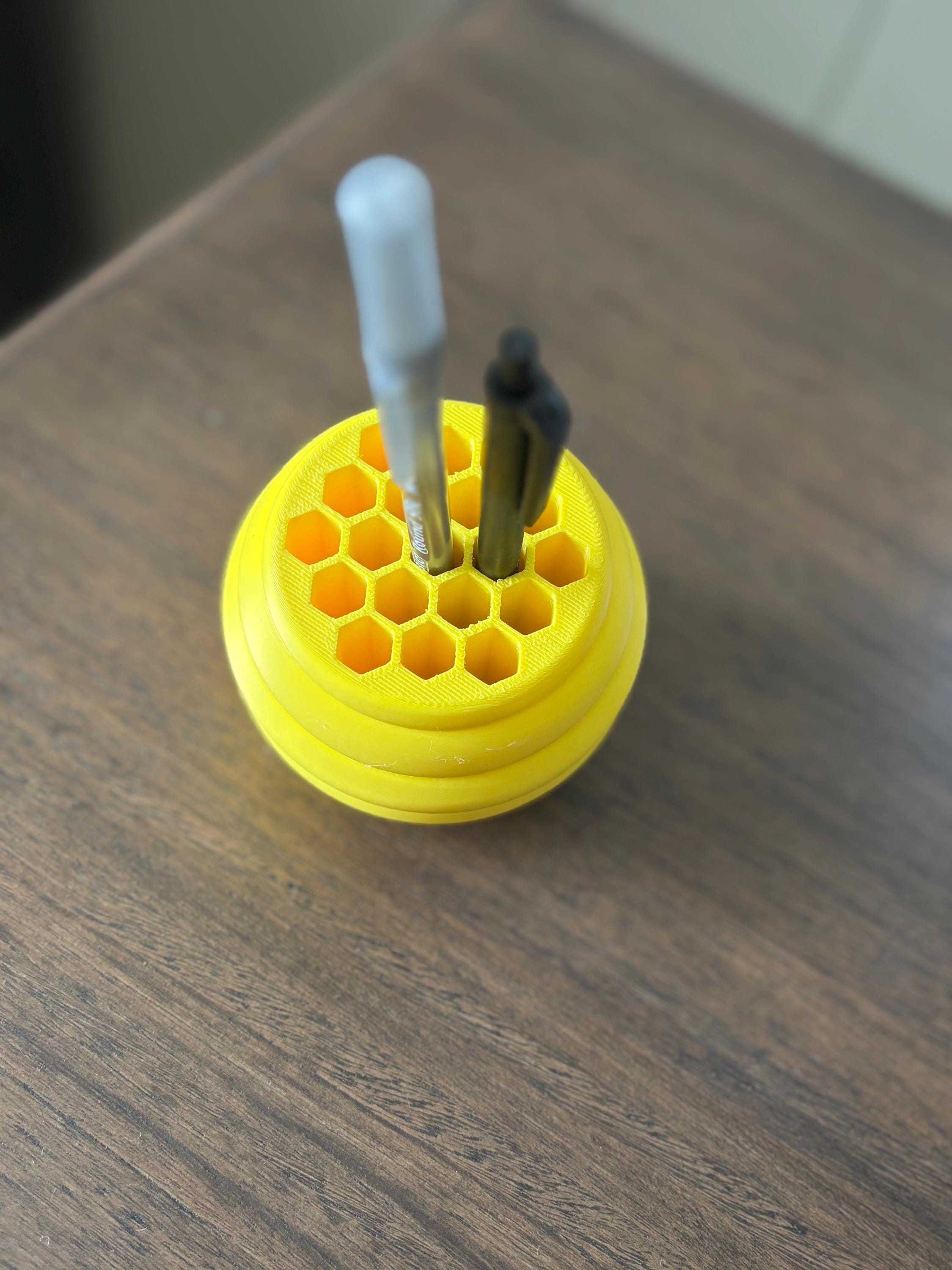 Beehive Organizer | Multi-purpose Cute Hexagon Pen, Brush, Paint / Art Supplies Holder for Desk or Shelf | Custom Colors __etsy:6730040603