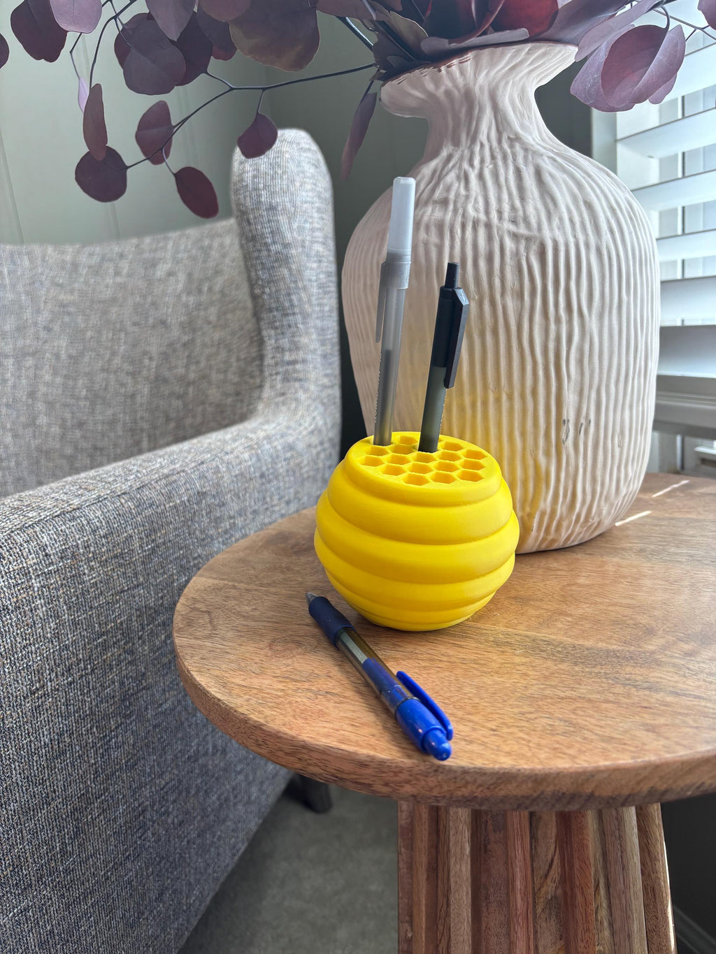 Beehive Organizer | Multi-purpose Cute Hexagon Pen, Brush, Paint / Art Supplies Holder for Desk or Shelf | Custom Colors __etsy:6730040773