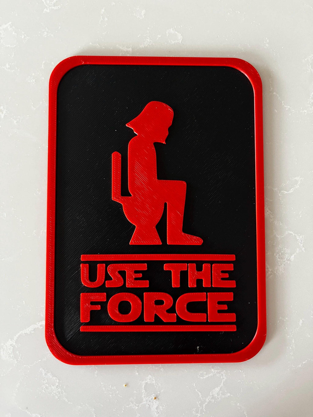 Use The Force - Funny Bathroom Sign - Restroom Sign - 6"~11" Options - 3D Printed Humor __etsy:6801653686