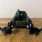 Custom 3D-Printed Cat Figurine with Articulating Legs: 3D-Printed Flexi Pet __etsy:7167871133
