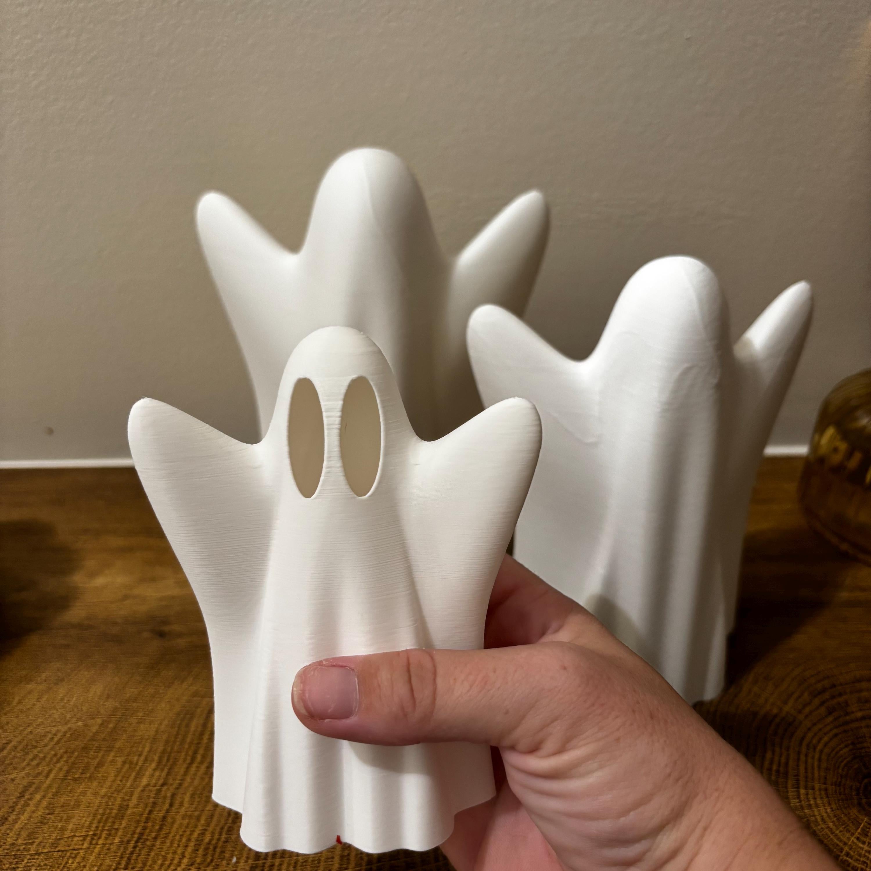 3D Printed Tealight Ghost Family: Spooky Halloween Decor __etsy:7171862980
