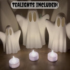 3D Printed Tealight Ghost Family: Spooky Halloween Decor __etsy:7171872896