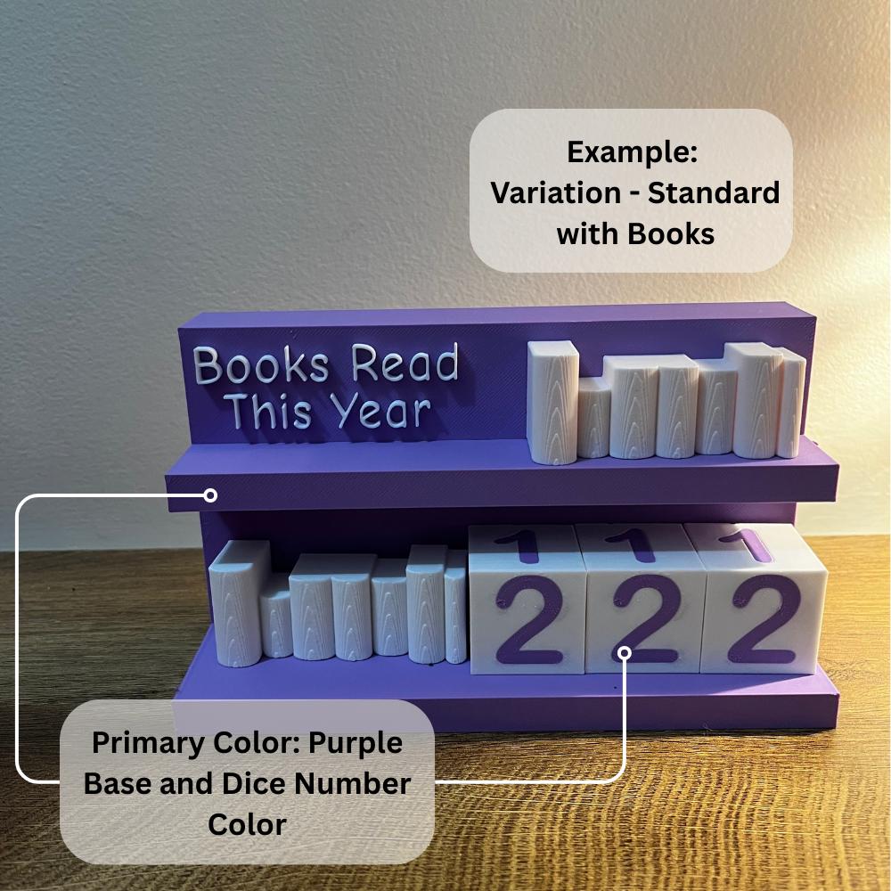 Large Books Read Counter 0-999: Bookworm Decor with Dice - Track Reading Progress with this Decorative Piece for Book Lovers __etsy:7238389334