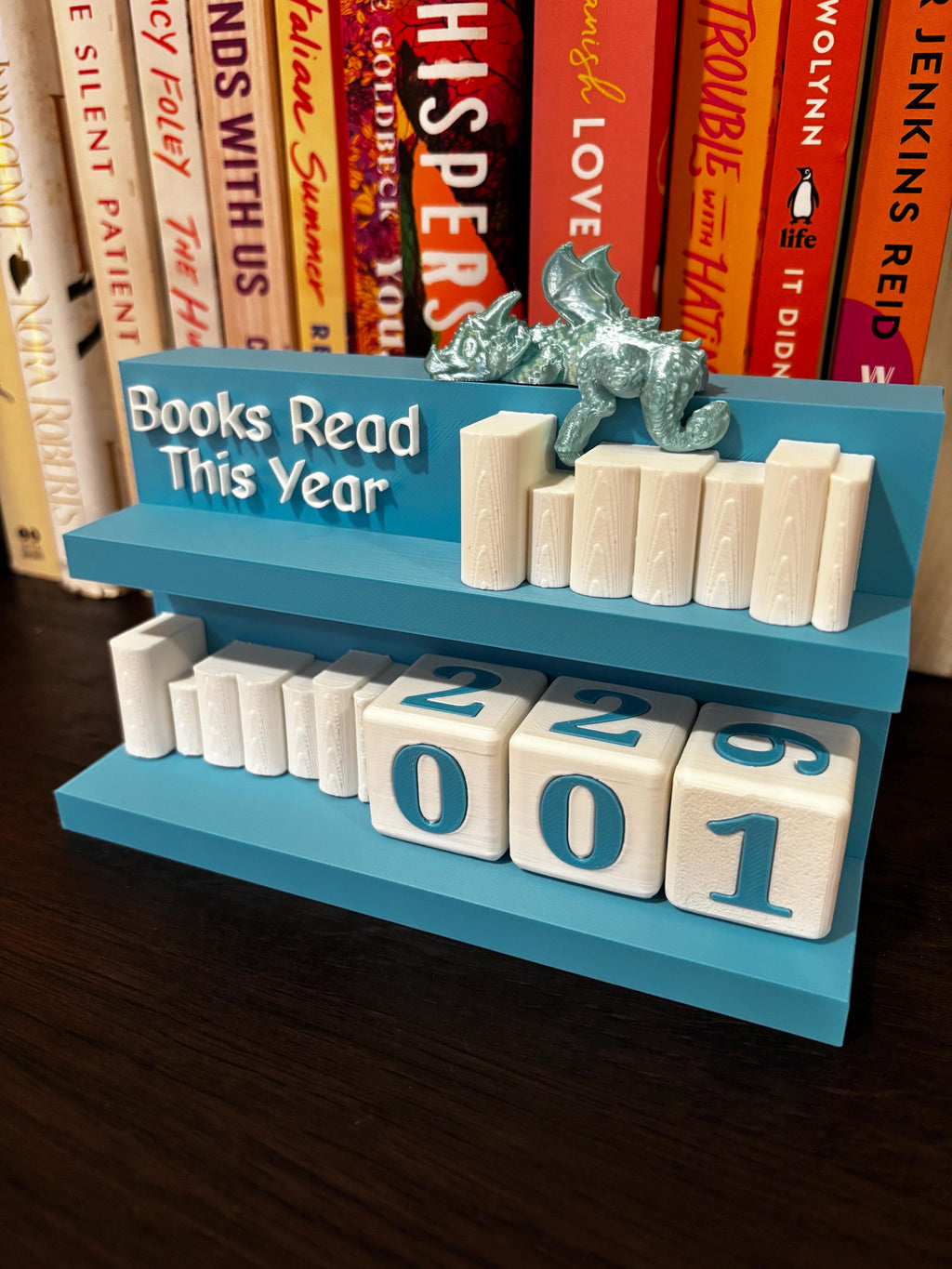 Large Books Read Counter 0-999: Bookworm Decor with Dice - Track Reading Progress with this Decorative Piece for Book Lovers __etsy:7306476922